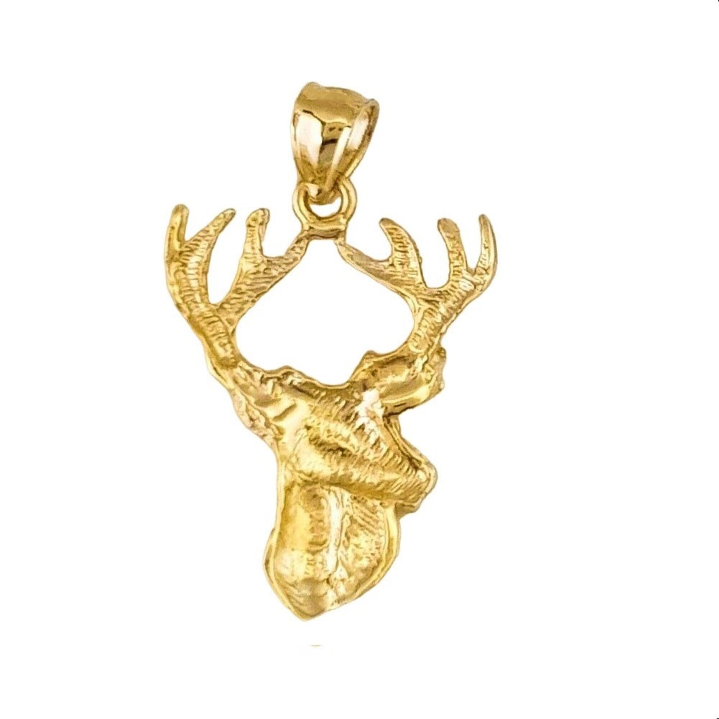 14K Yellow Gold Deer Pendant