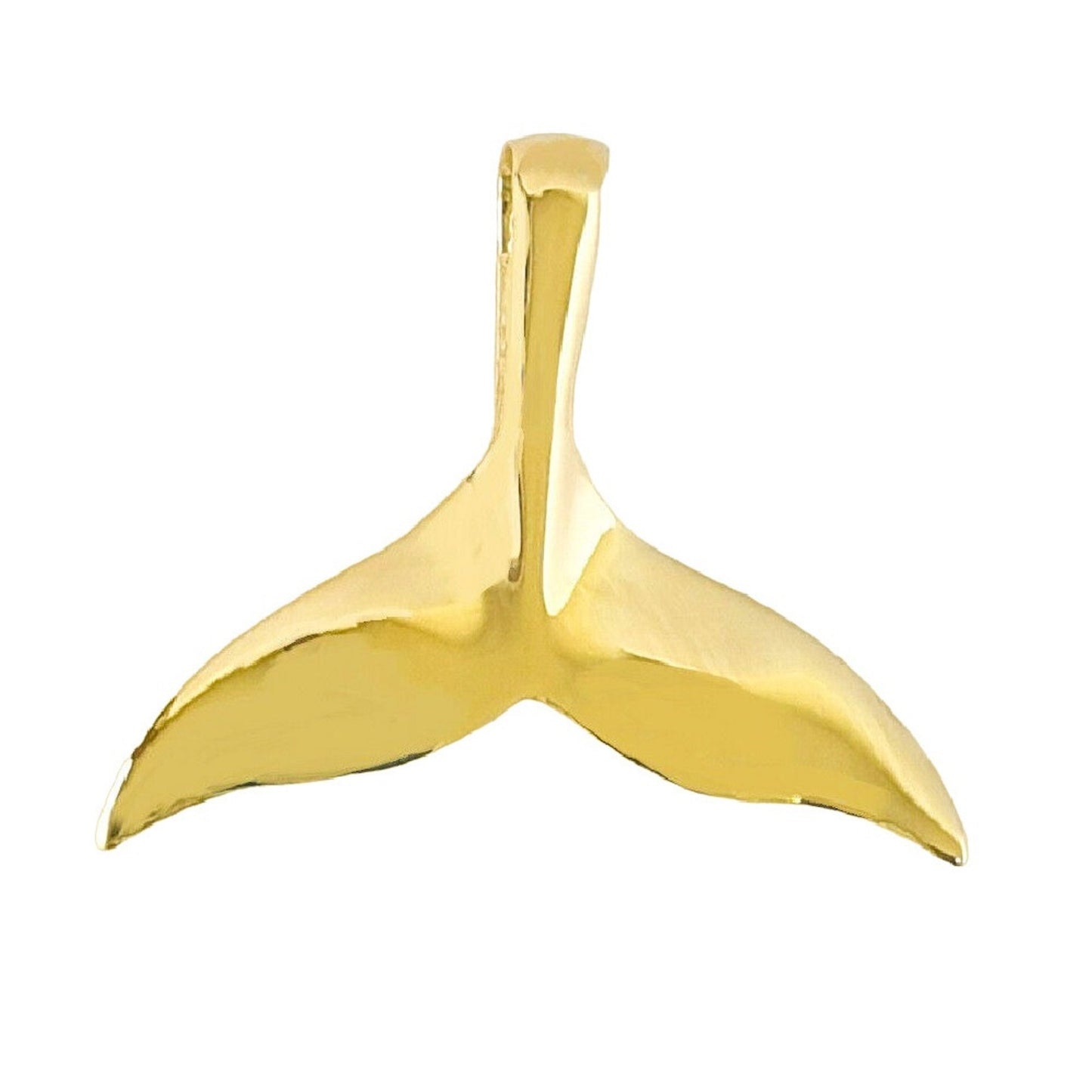 14K Yellow Gold Whale Tail Pendant