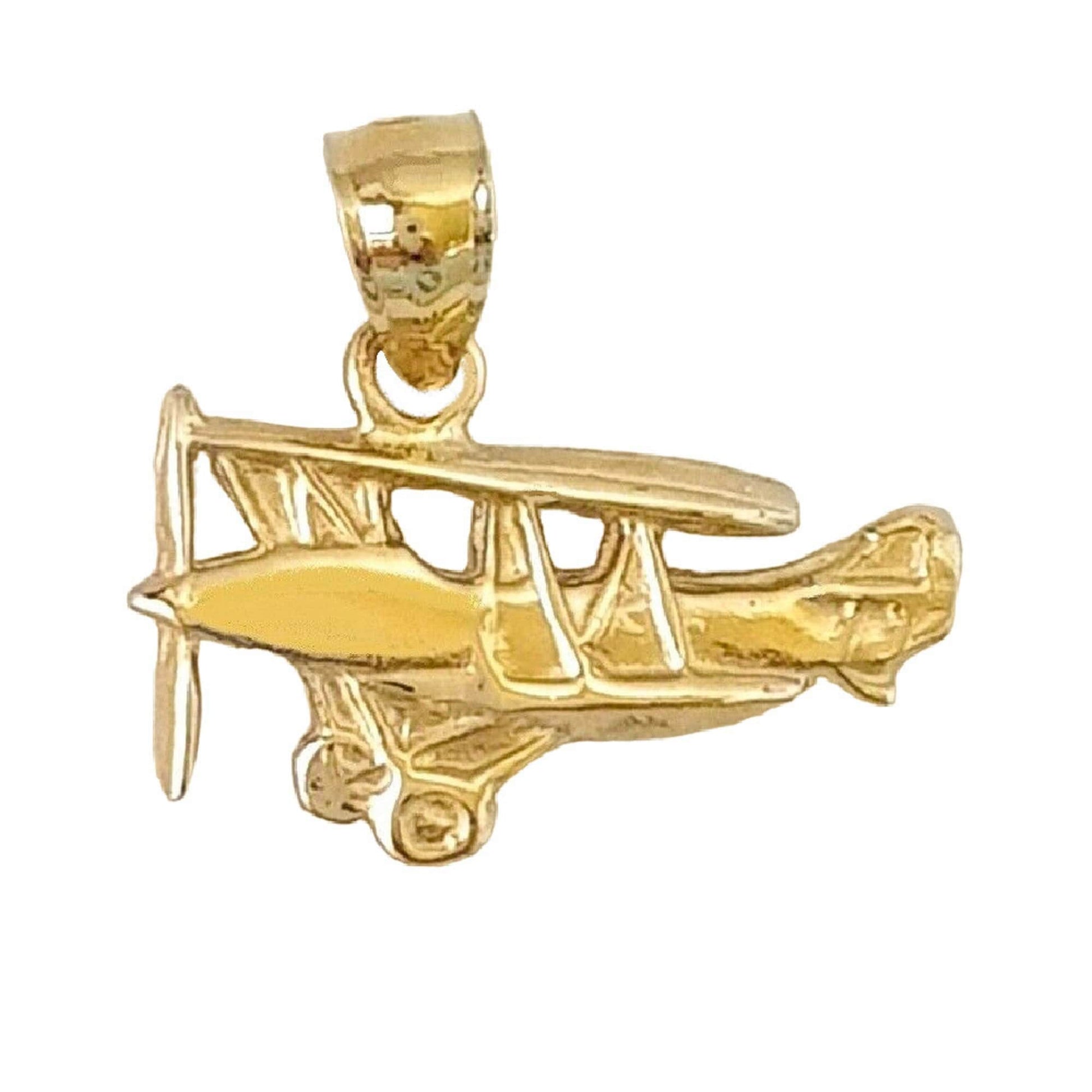 14K Yellow Gold AIRPLANE Pendant