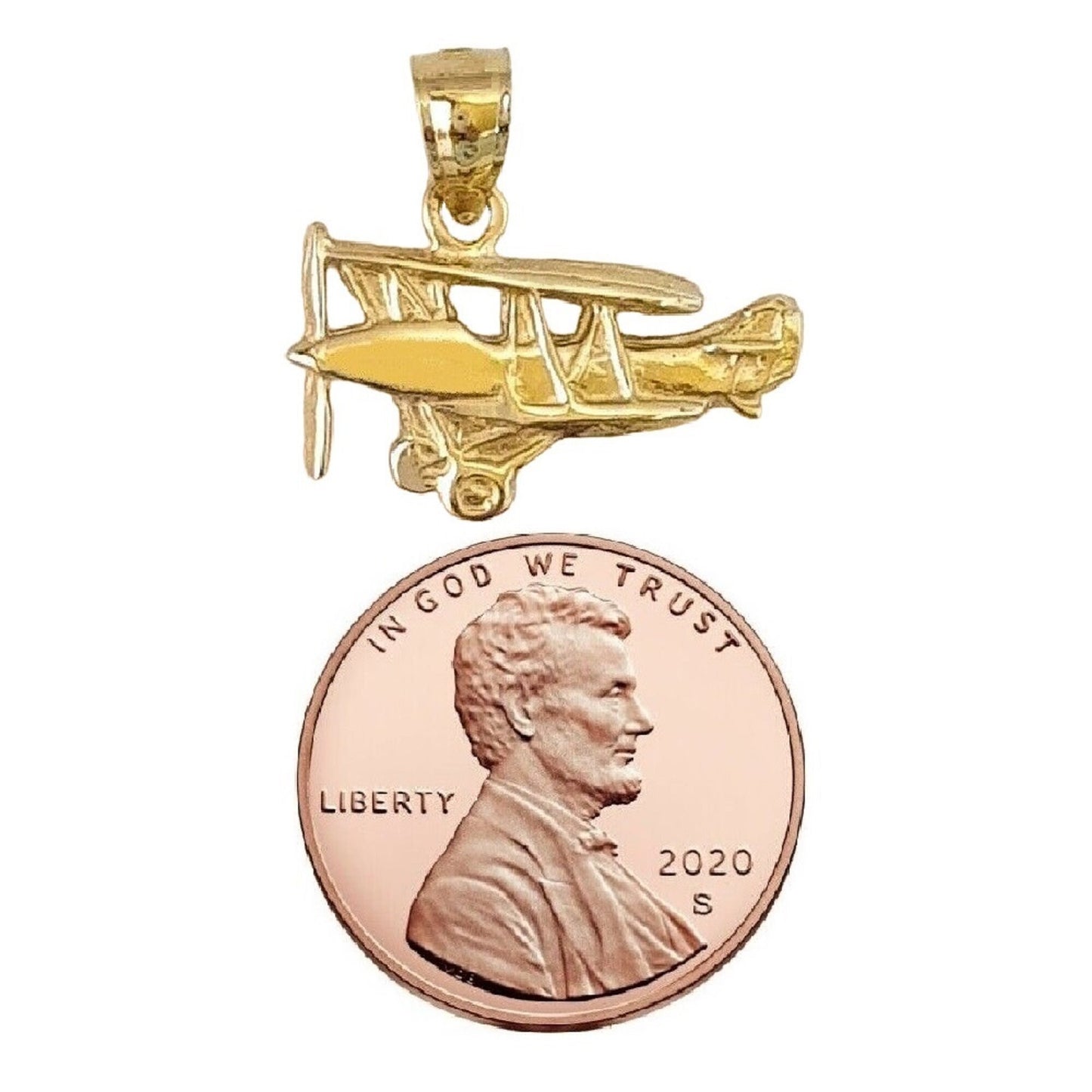14K Yellow Gold AIRPLANE Pendant