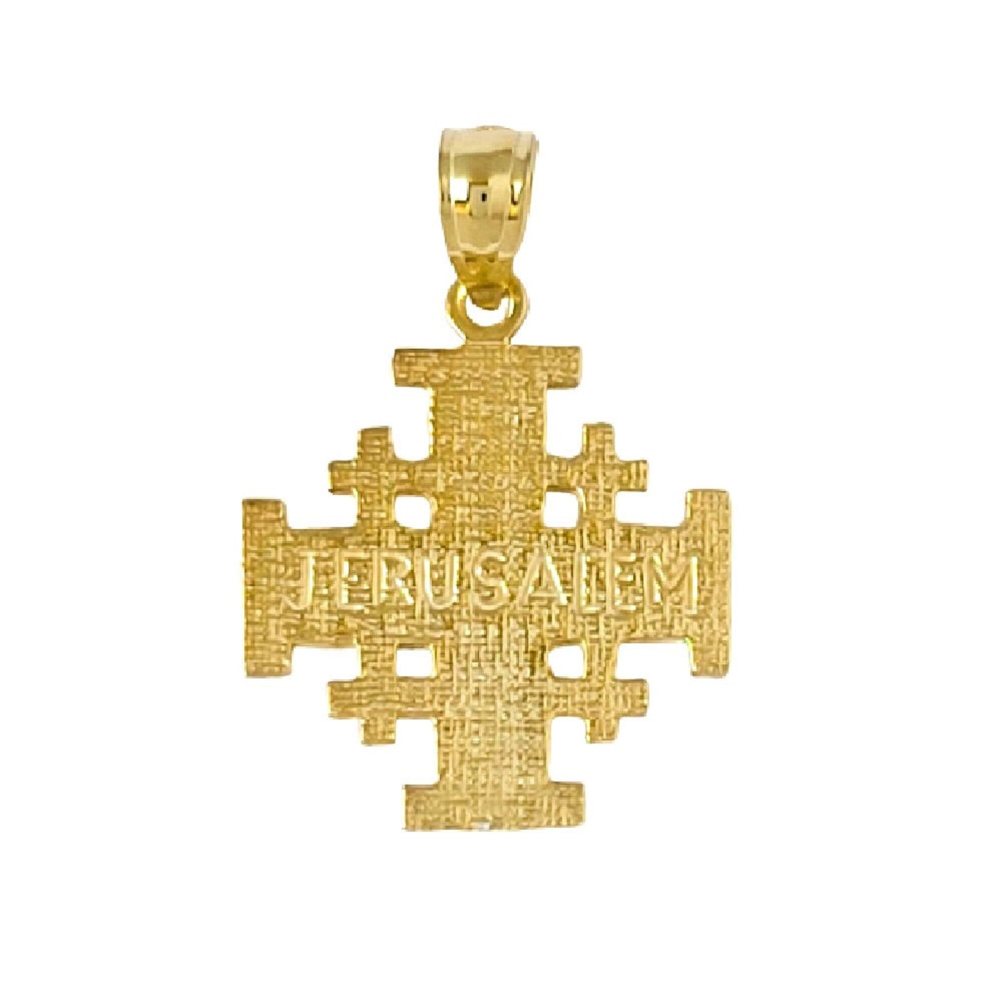 14K Yellow Gold Jerusalem Cross Pendant