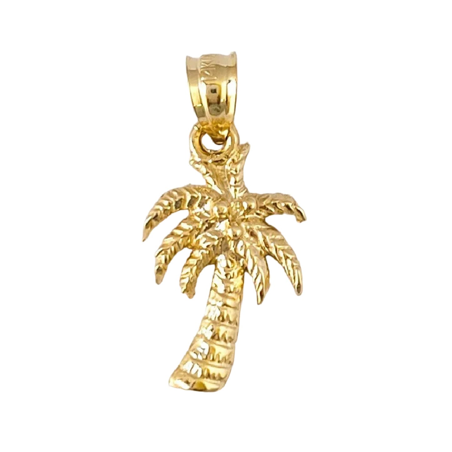 14k Yellow Gold Hawaiian Palm Tree Pendant / Charm, Made in USA