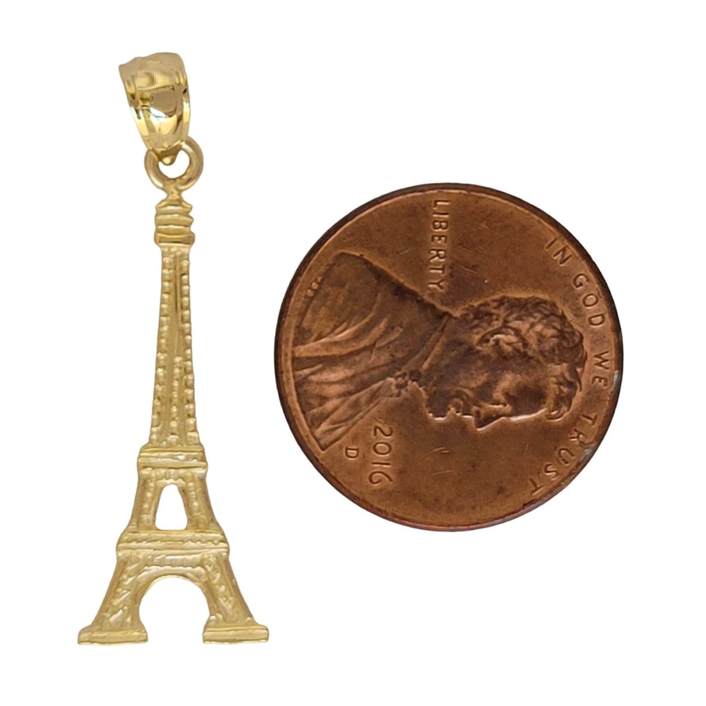 14K Yellow Gold Eiffel Tower Pendant