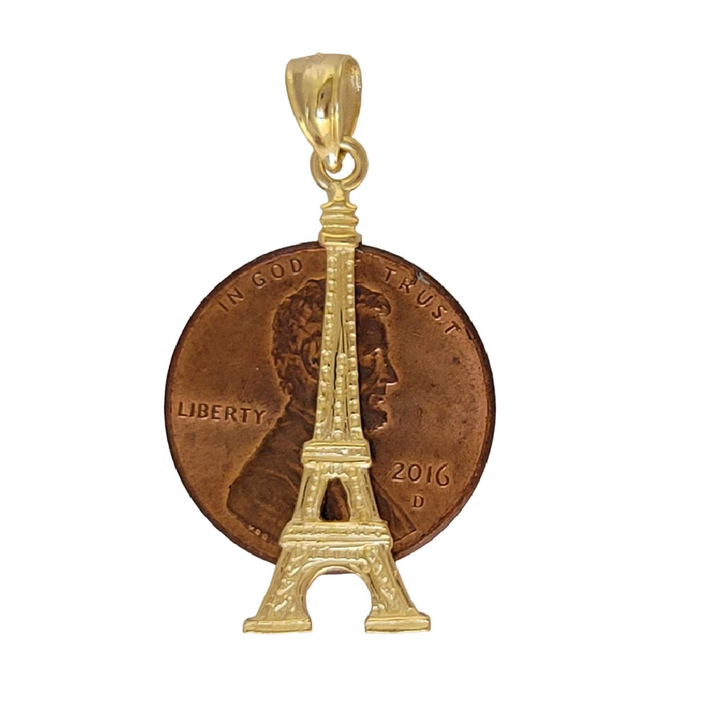 14K Yellow Gold Eiffel Tower Pendant