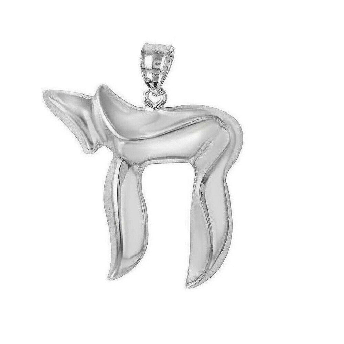 925 Sterling Silver Necklace w/ Chai Large Pendant Charm