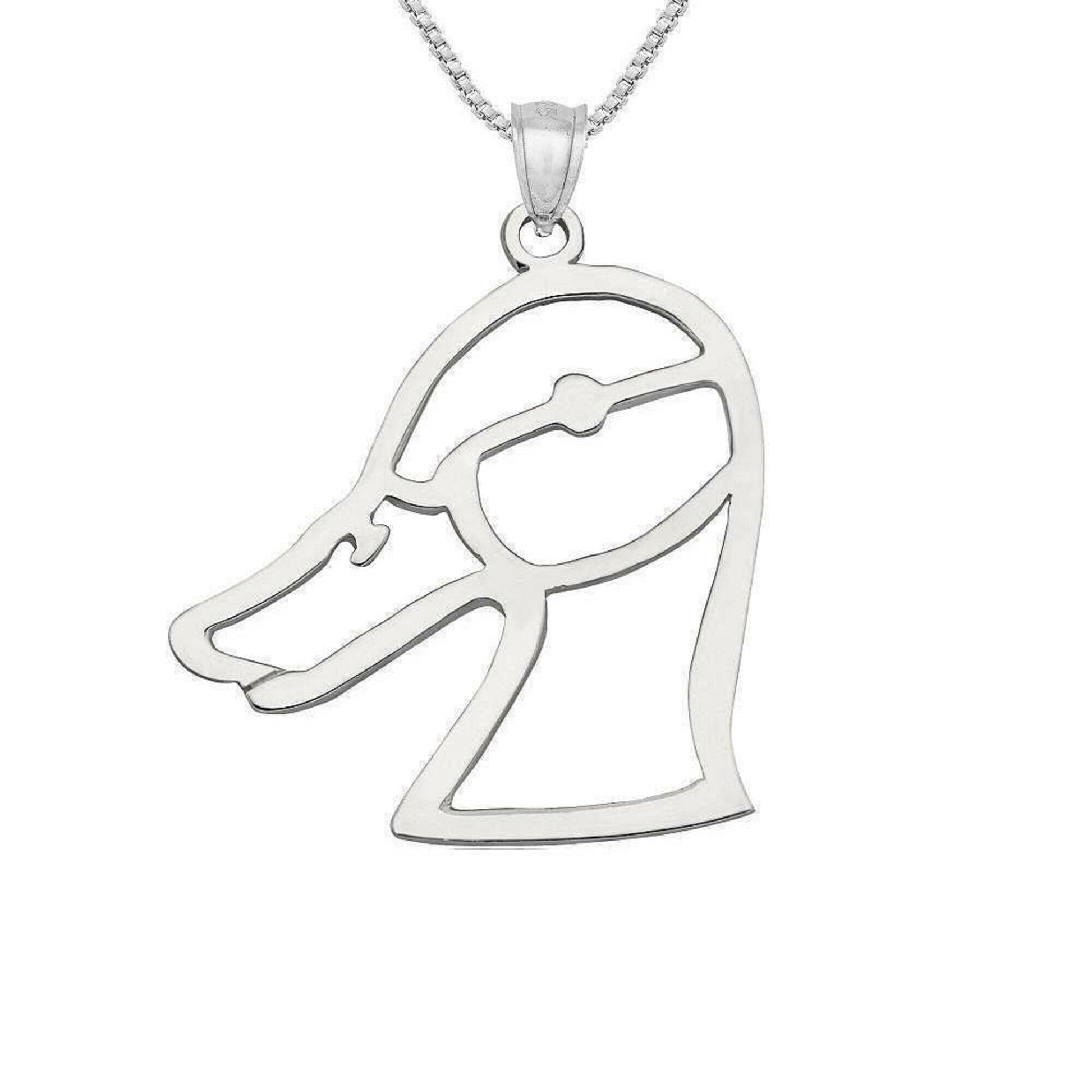 925 Sterling Silver Necklace w/ Duck Head Pendant Charm