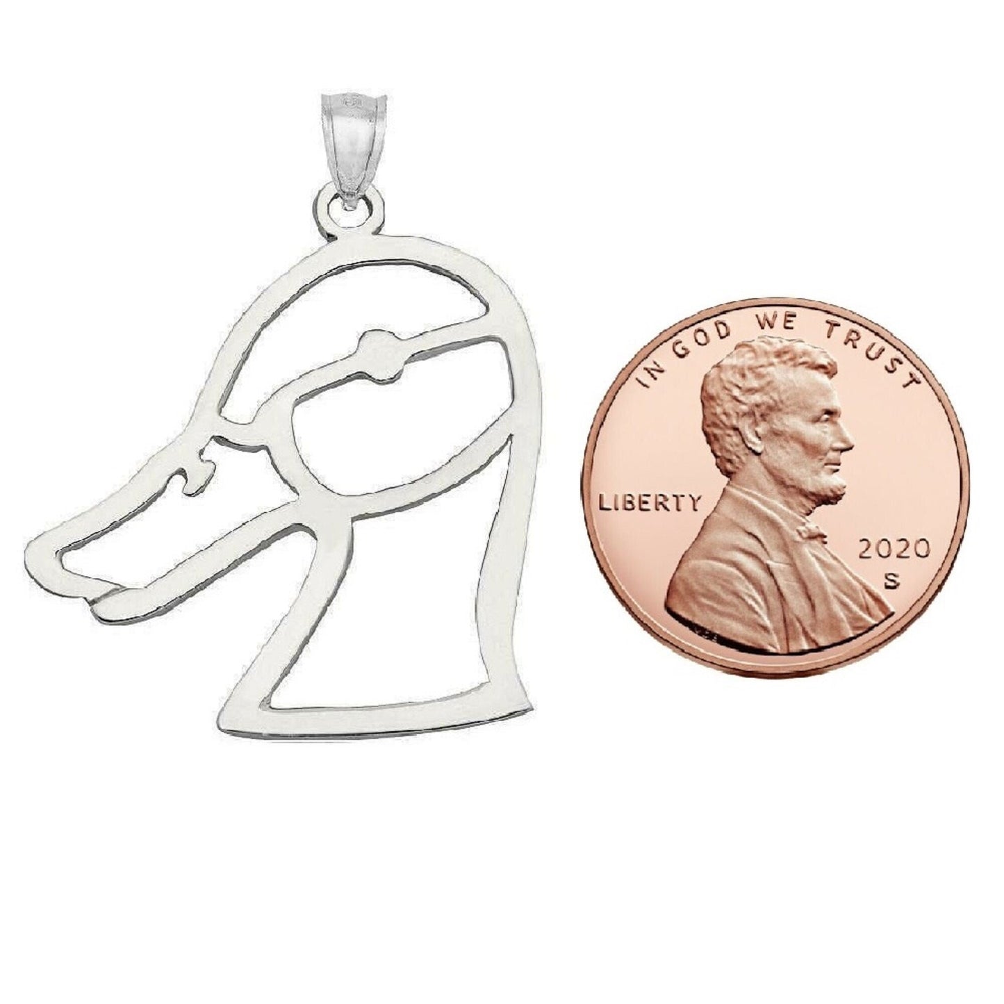 925 Sterling Silver Necklace w/ Duck Head Pendant Charm