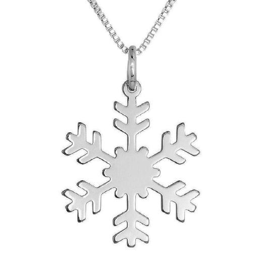 925 Sterling Silver Necklace w/ Snowflake Pendant Charm