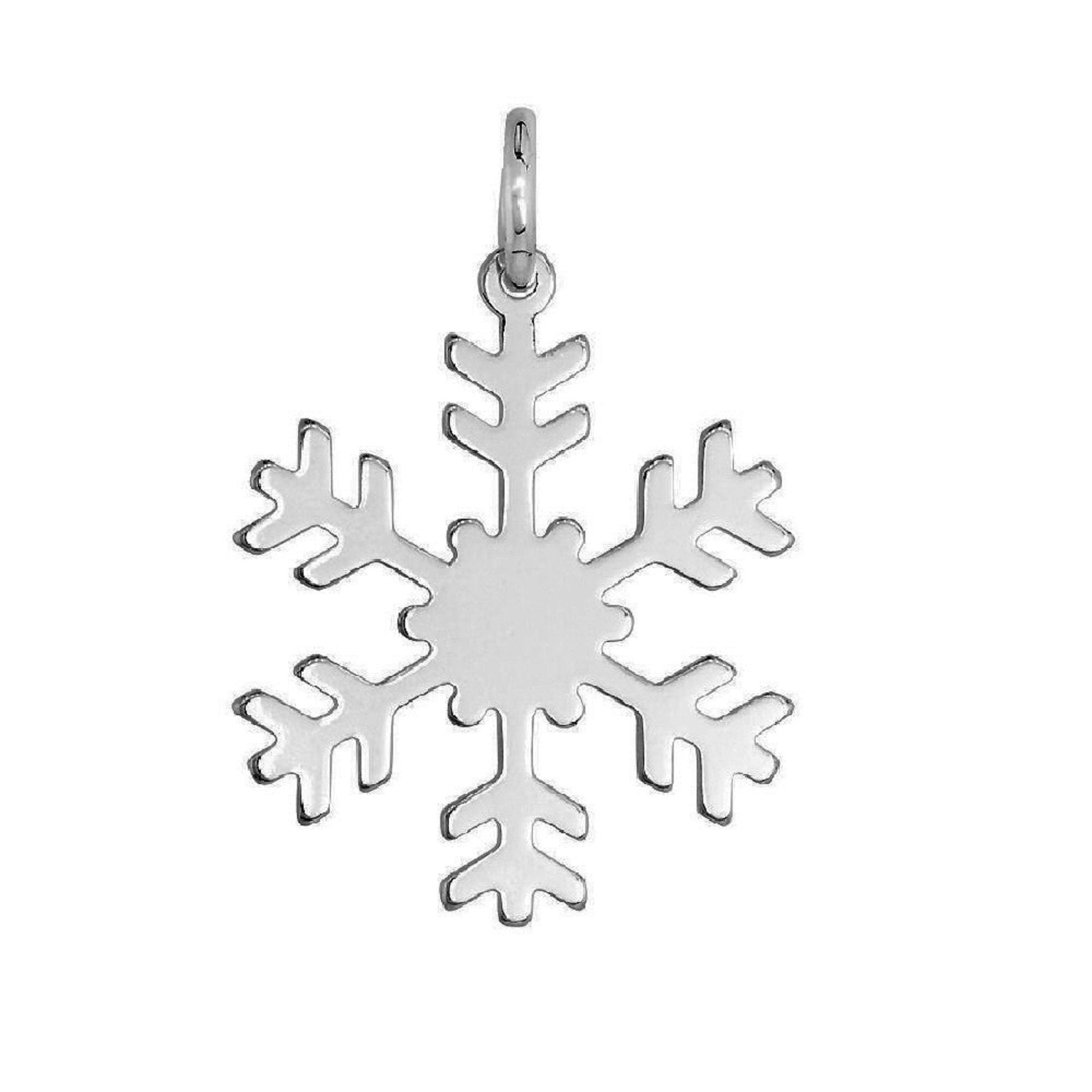 925 Sterling Silver Necklace w/ Snowflake Pendant Charm