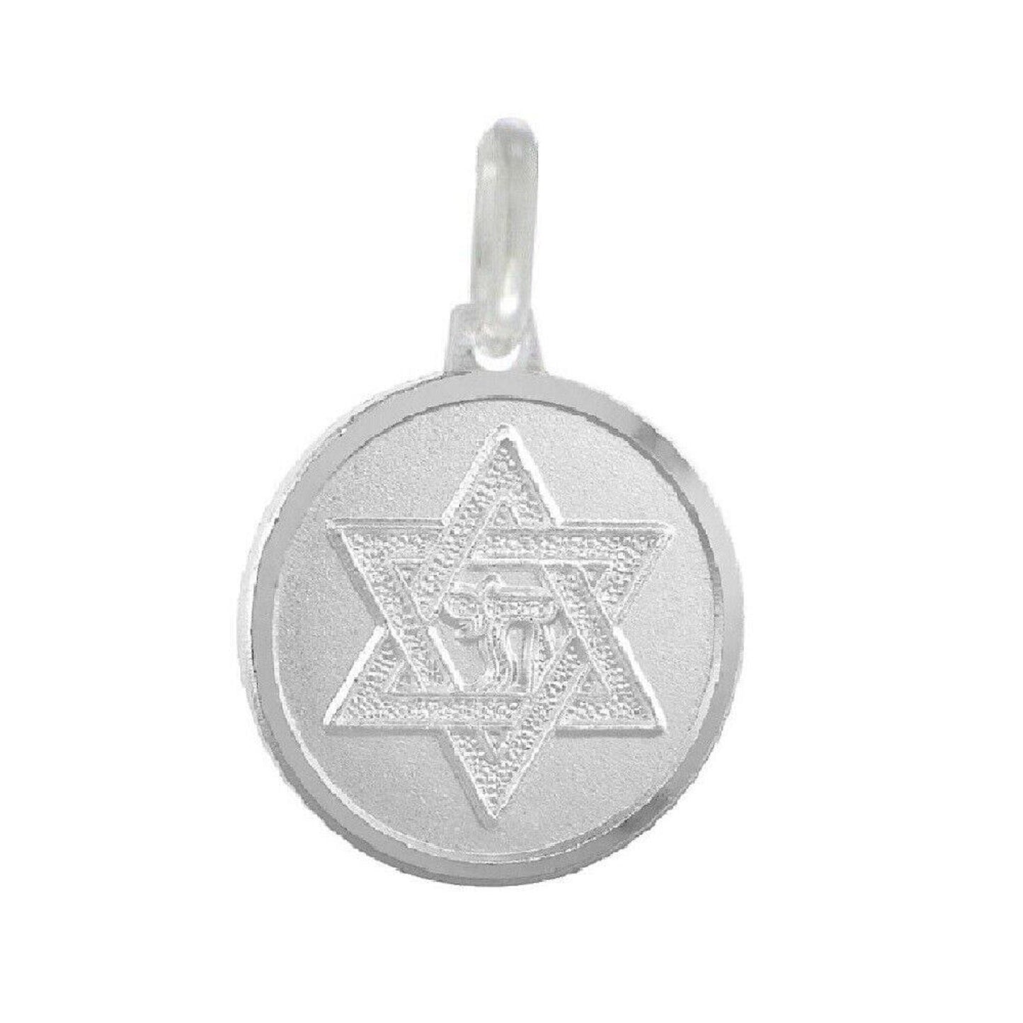 925 Sterling Silver Necklace w/ Star of David with Chai Pendant Charm