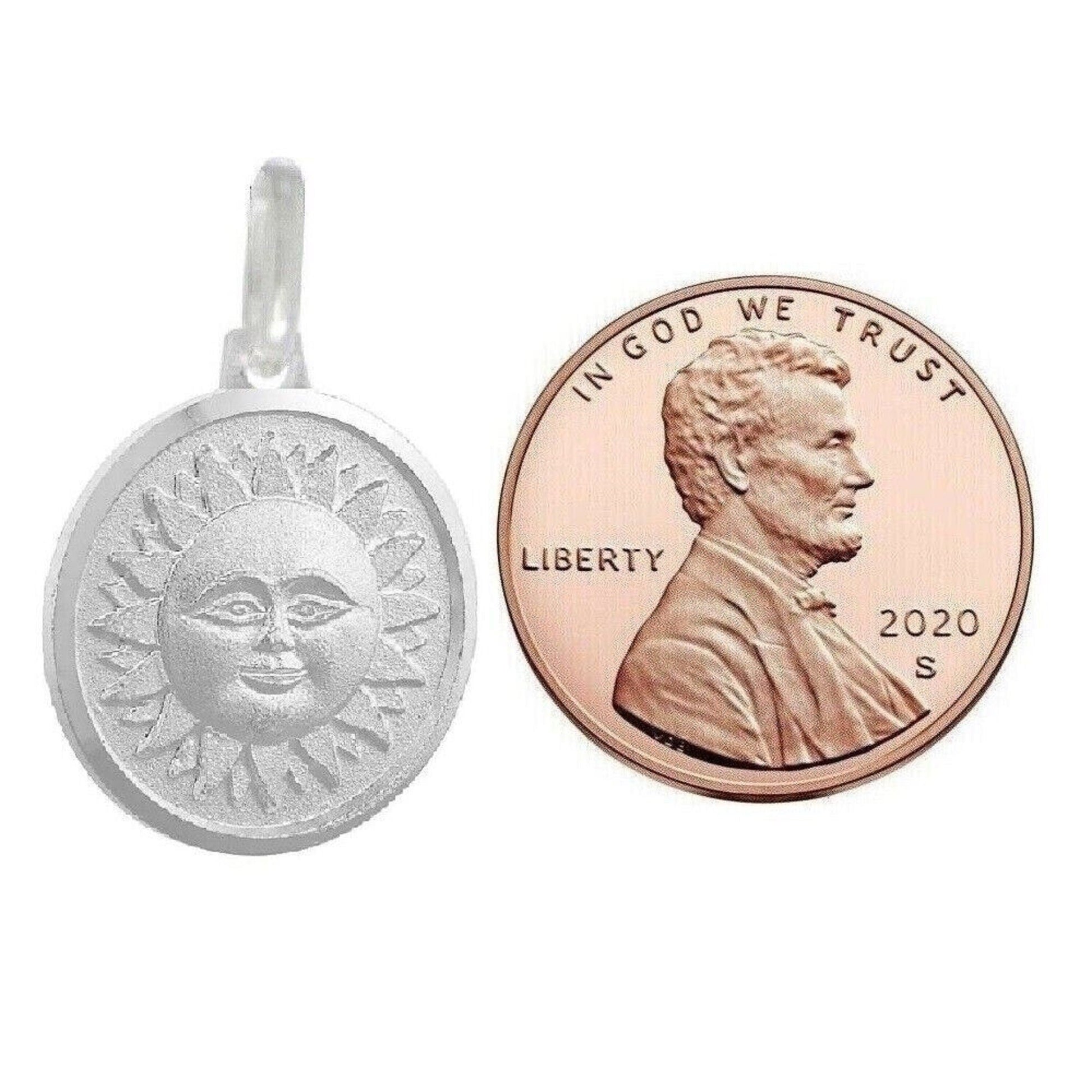 925 Sterling Silver Necklace w/ SUN Pendant Charm