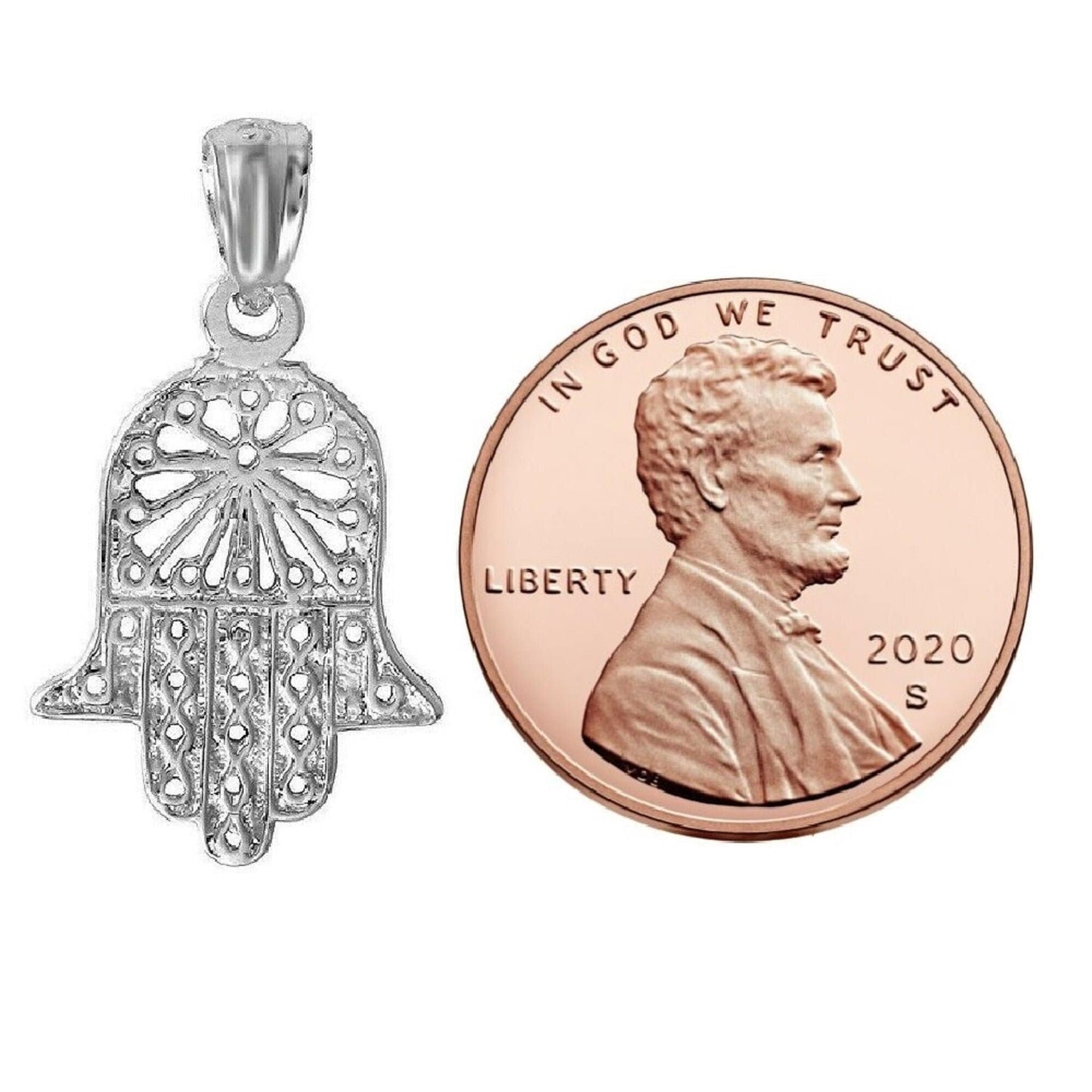 925 Sterling Silver Necklace w/ Hamsa Hand Charm