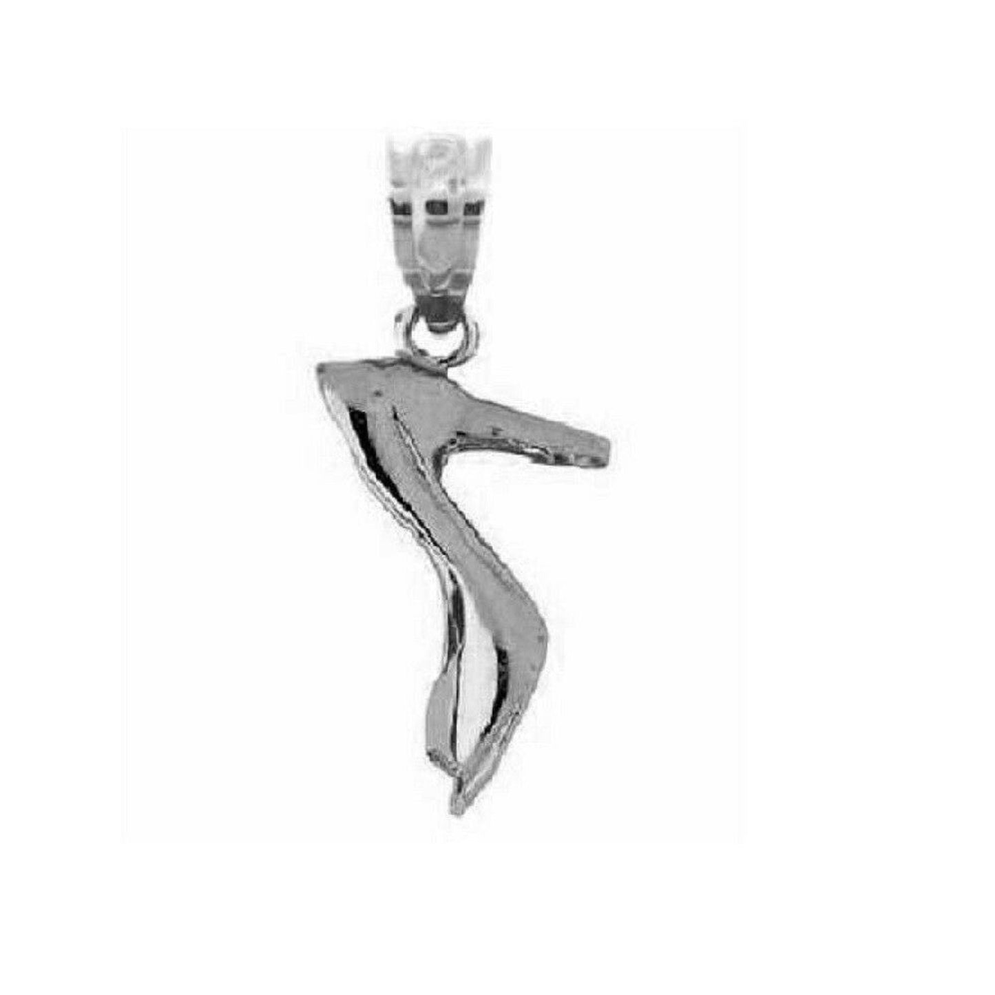925 Sterling Silver Necklace w/ HIGH HEEL SHOE 3D (3 Dimensional) Charm Pendant