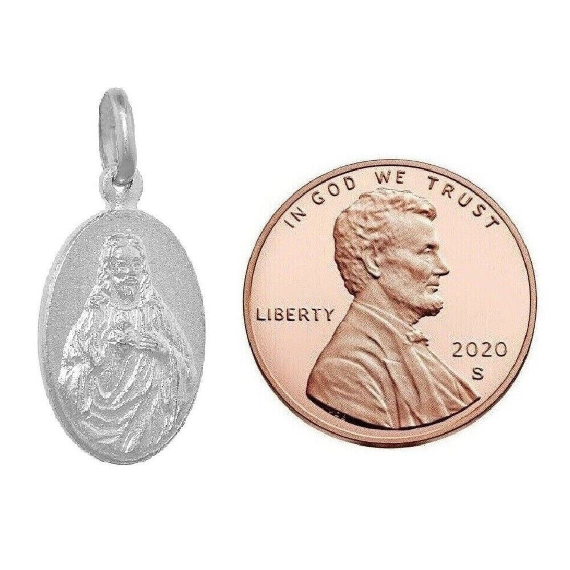 925 Sterling Silver Necklace w/ Jesus Pendant Charm