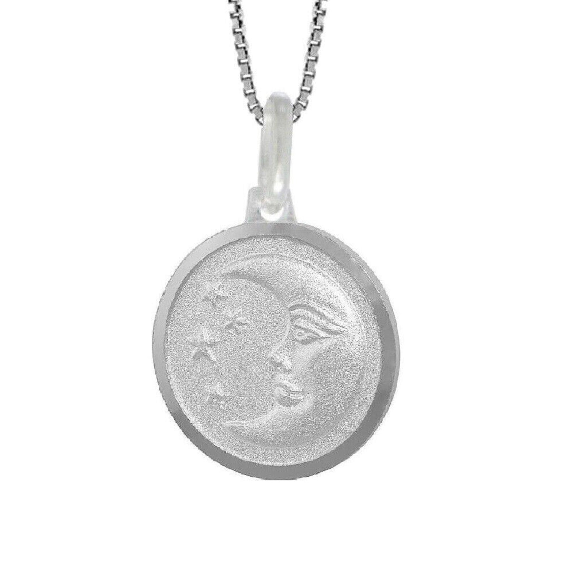 925 Sterling Silver Necklace w/ Moon & Star Pendant Charm