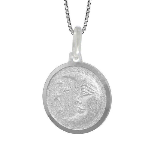 925 Sterling Silver Necklace w/ Moon & Star Pendant Charm