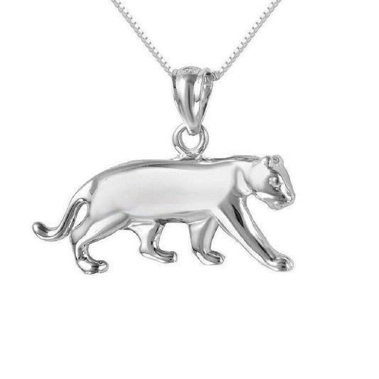 925 Sterling Silver Necklace w/ Panther Pendant Charm