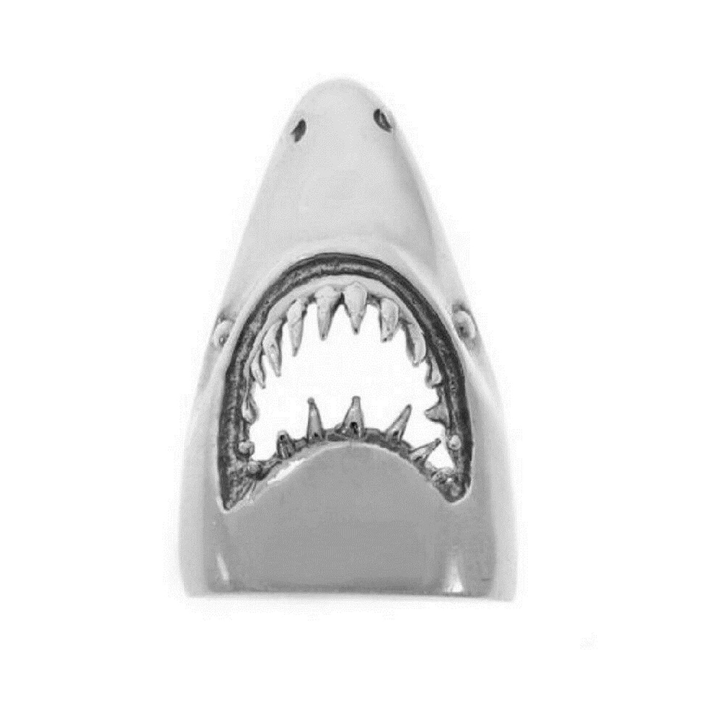 925 Sterling Silver Necklace w/ Shark Head Slide Pendant Charm