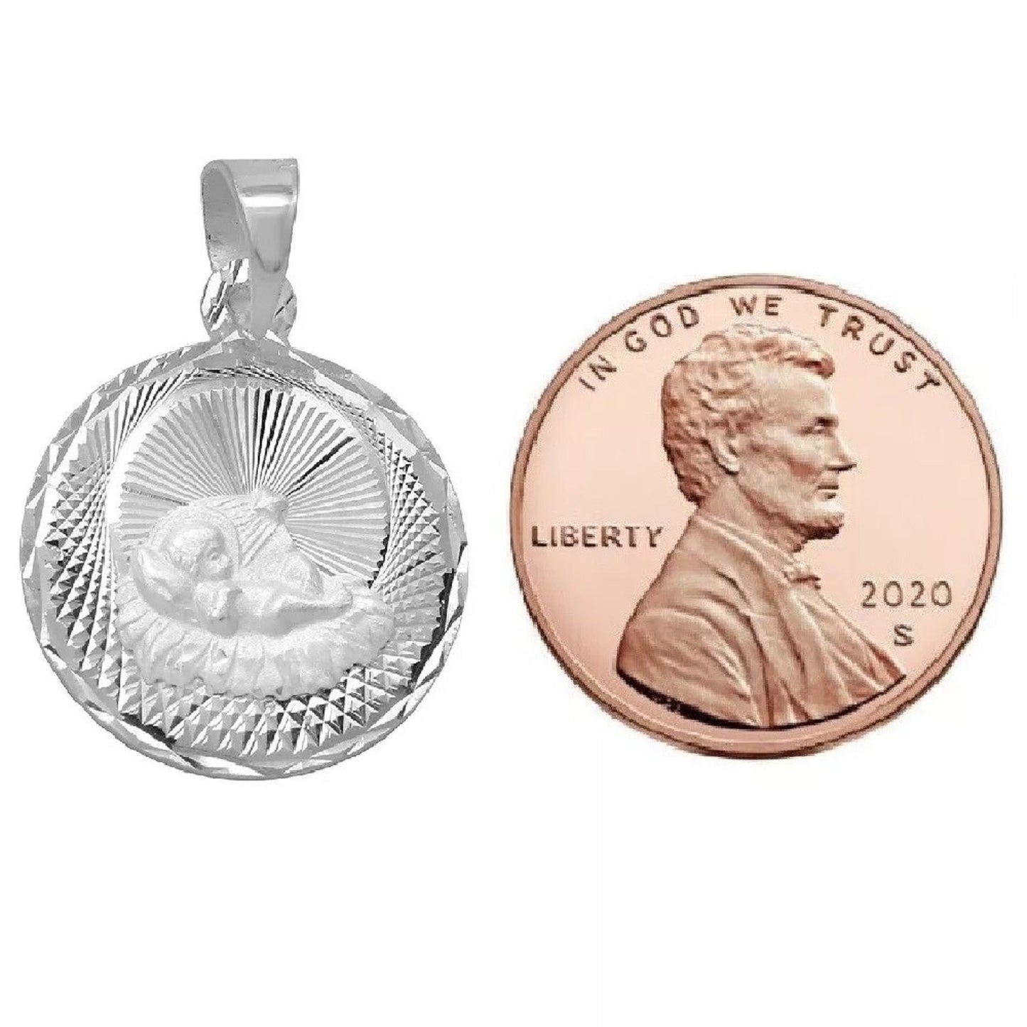 925 Sterling Silver Necklace w/ Baptism Pendant Charm