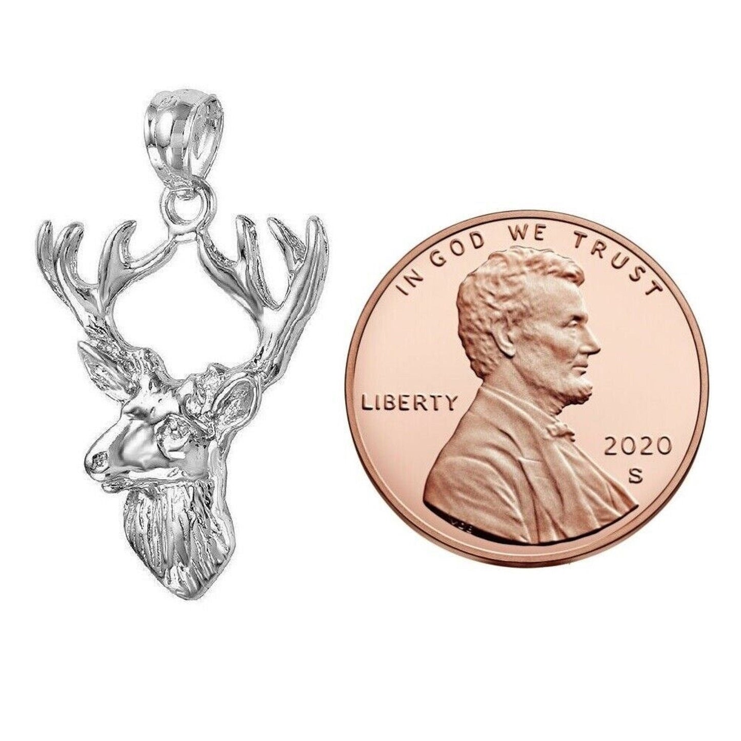 925 Sterling Silver Necklace w/ Deer Pendant Charm