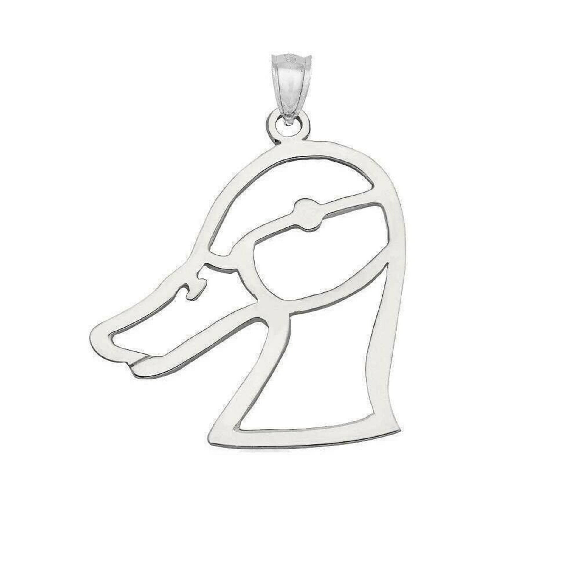 925 Sterling Silver Necklace w/ Duck Head Pendant Charm