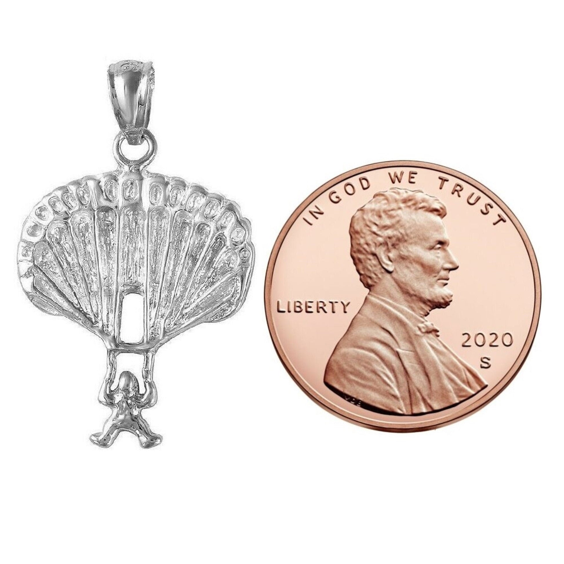 925 Sterling Silver Necklace w/ Parachute Charm