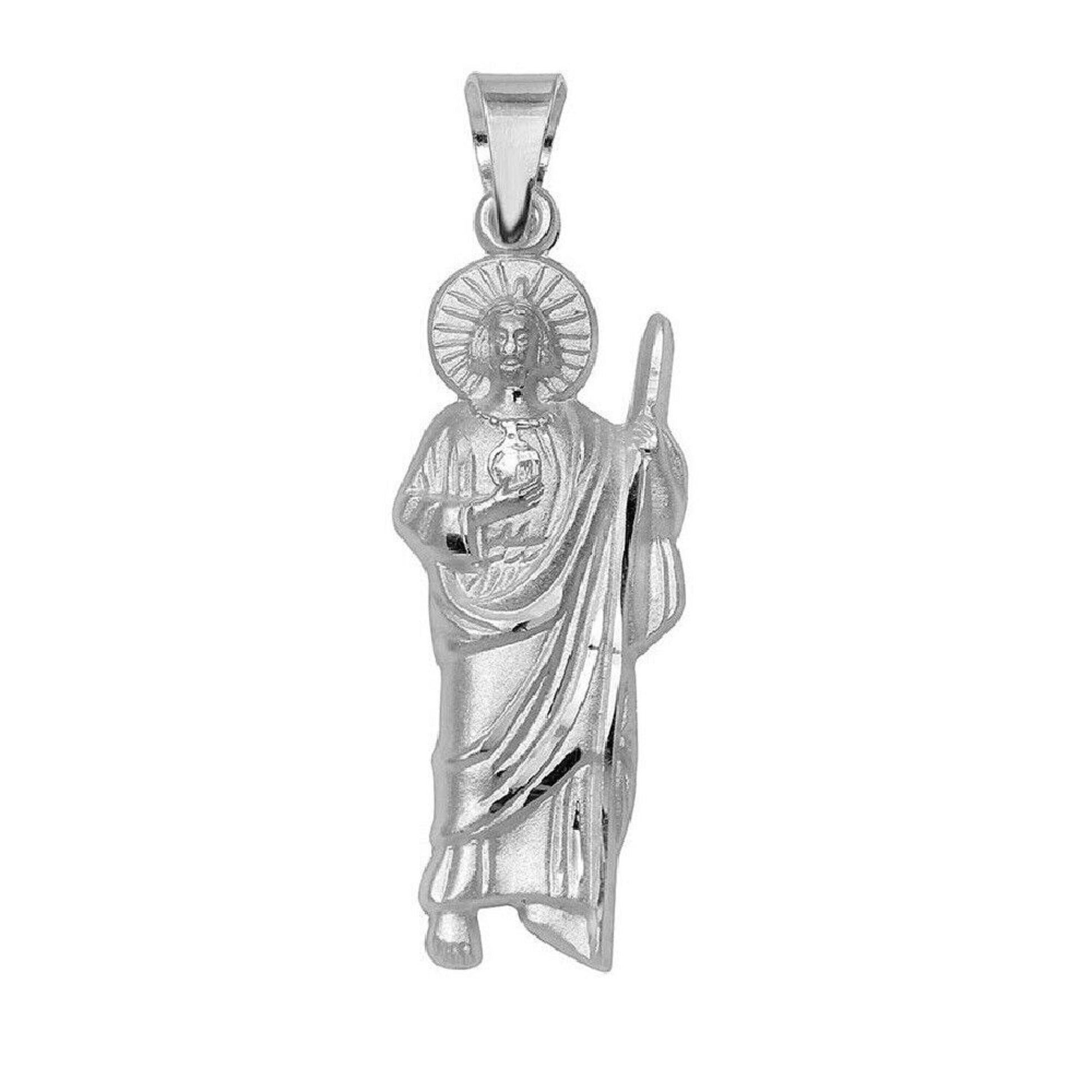 925 Sterling Silver Necklace w/ Saint Jude Pendant Charm