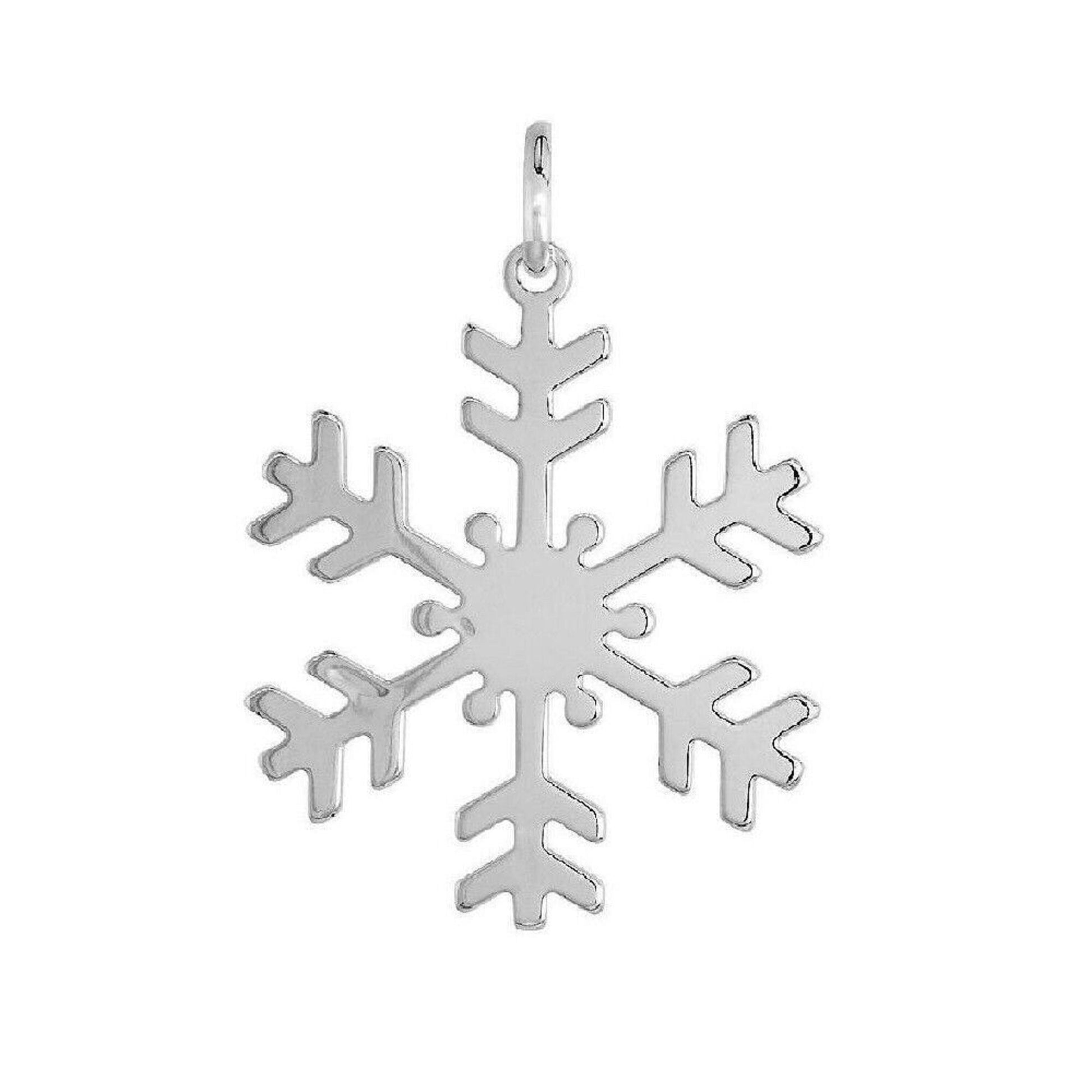 925 Sterling Silver Necklace w/ Snowflake Pendant Charm