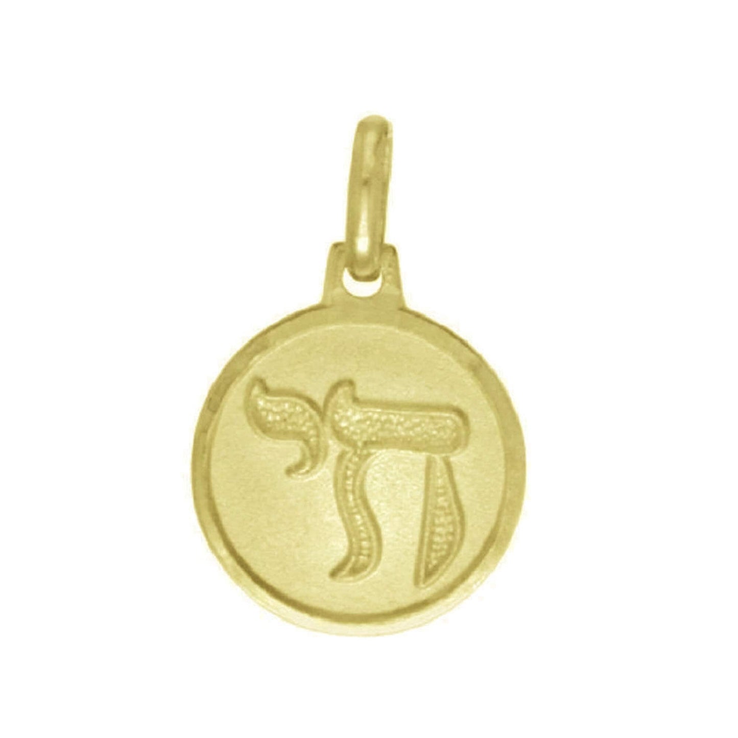 925 Sterling Silver Yellow Gold Plated 1mm Cable Chain Necklace w/ Chai Pendant Charm