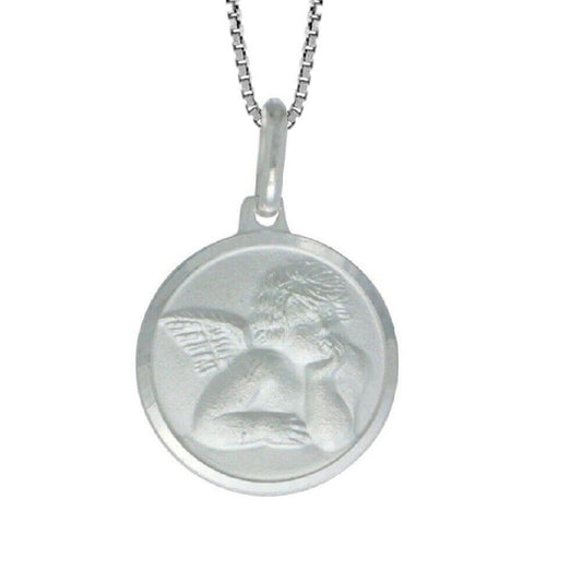 925 Sterling Silver Necklace w/ Guardian Angel Pendant Charm