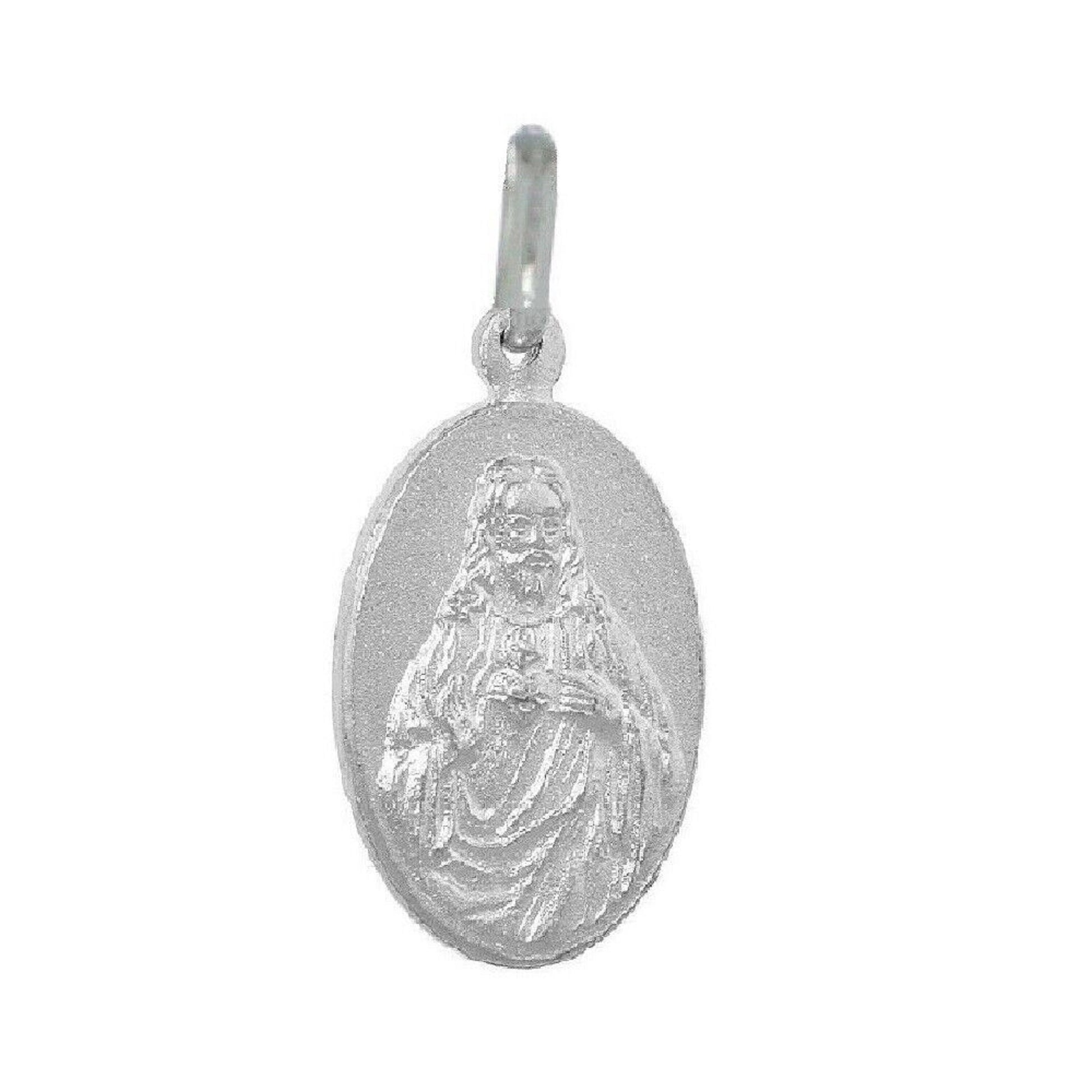 925 Sterling Silver Necklace w/ Jesus Pendant Charm