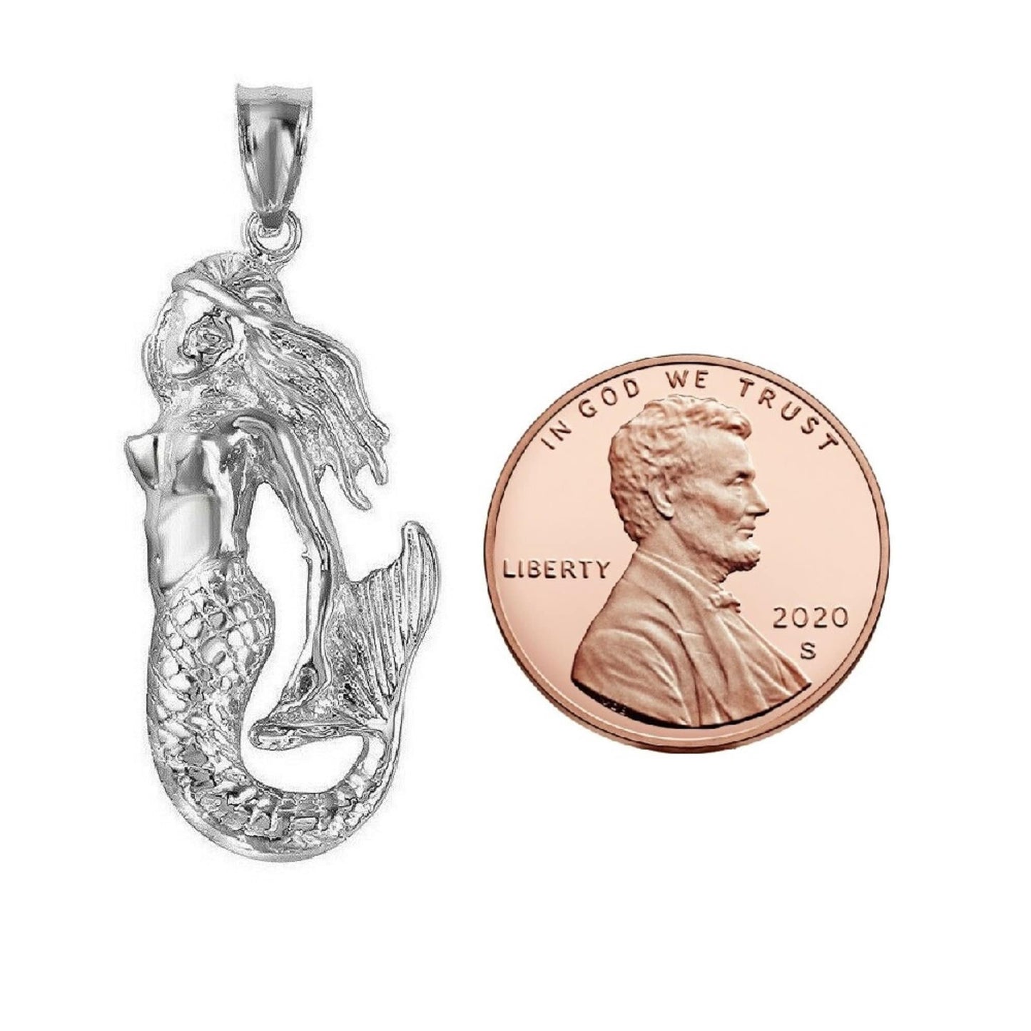 925 Sterling Silver Necklace w/ Mermaid Pendant Charm