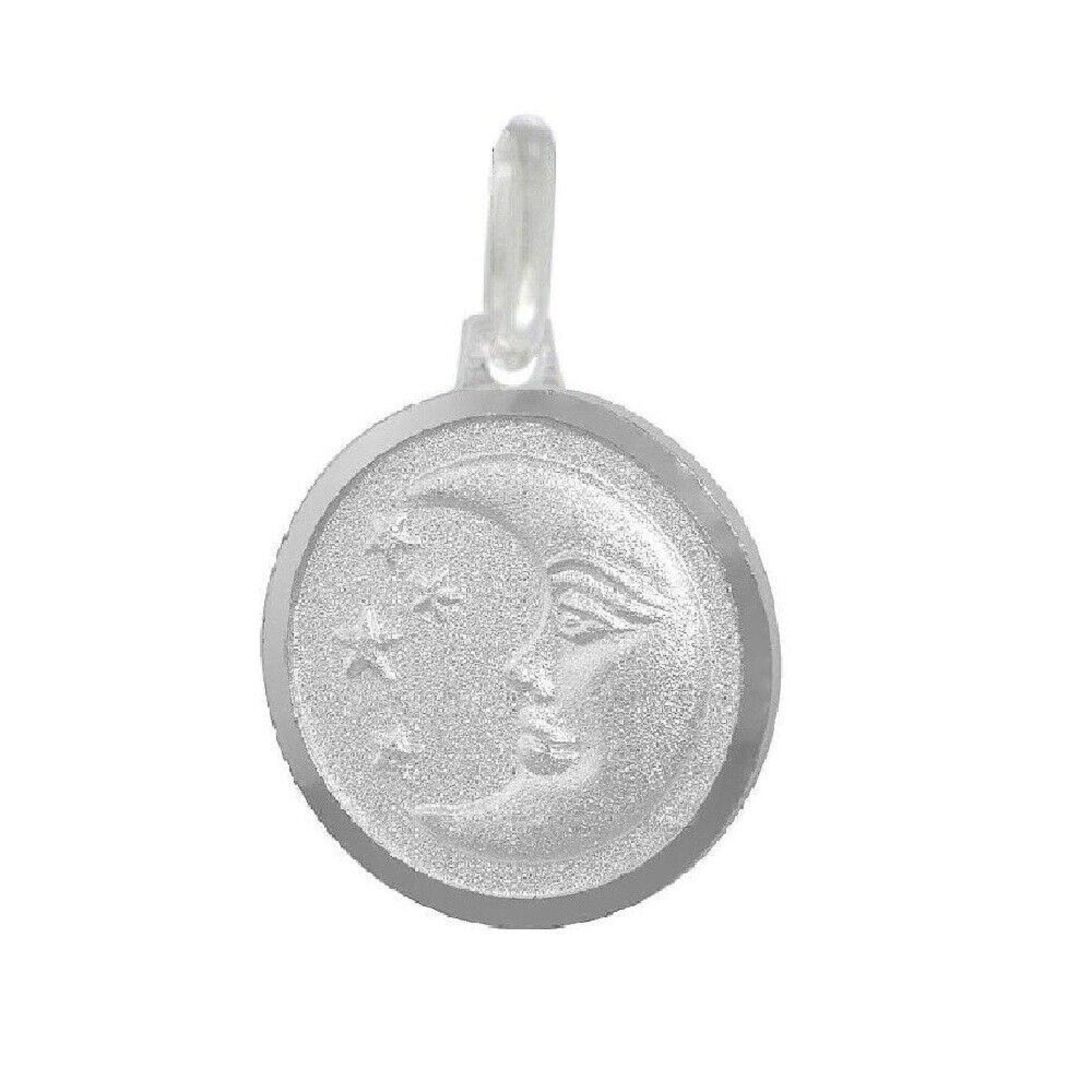 925 Sterling Silver Necklace w/ Moon & Star Pendant Charm