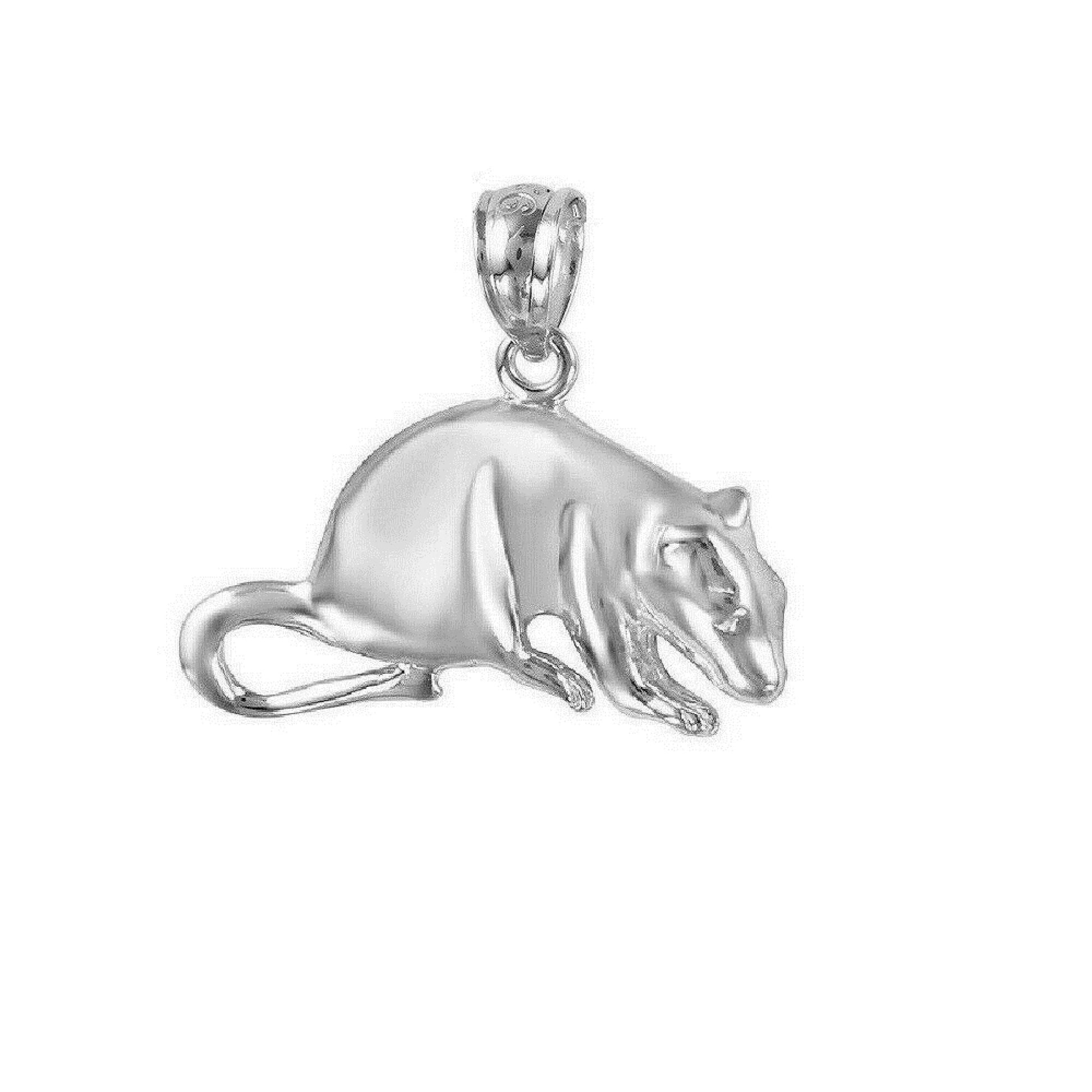 925 Sterling Silver Necklace w/ Mouse, Rat Pendant Charm