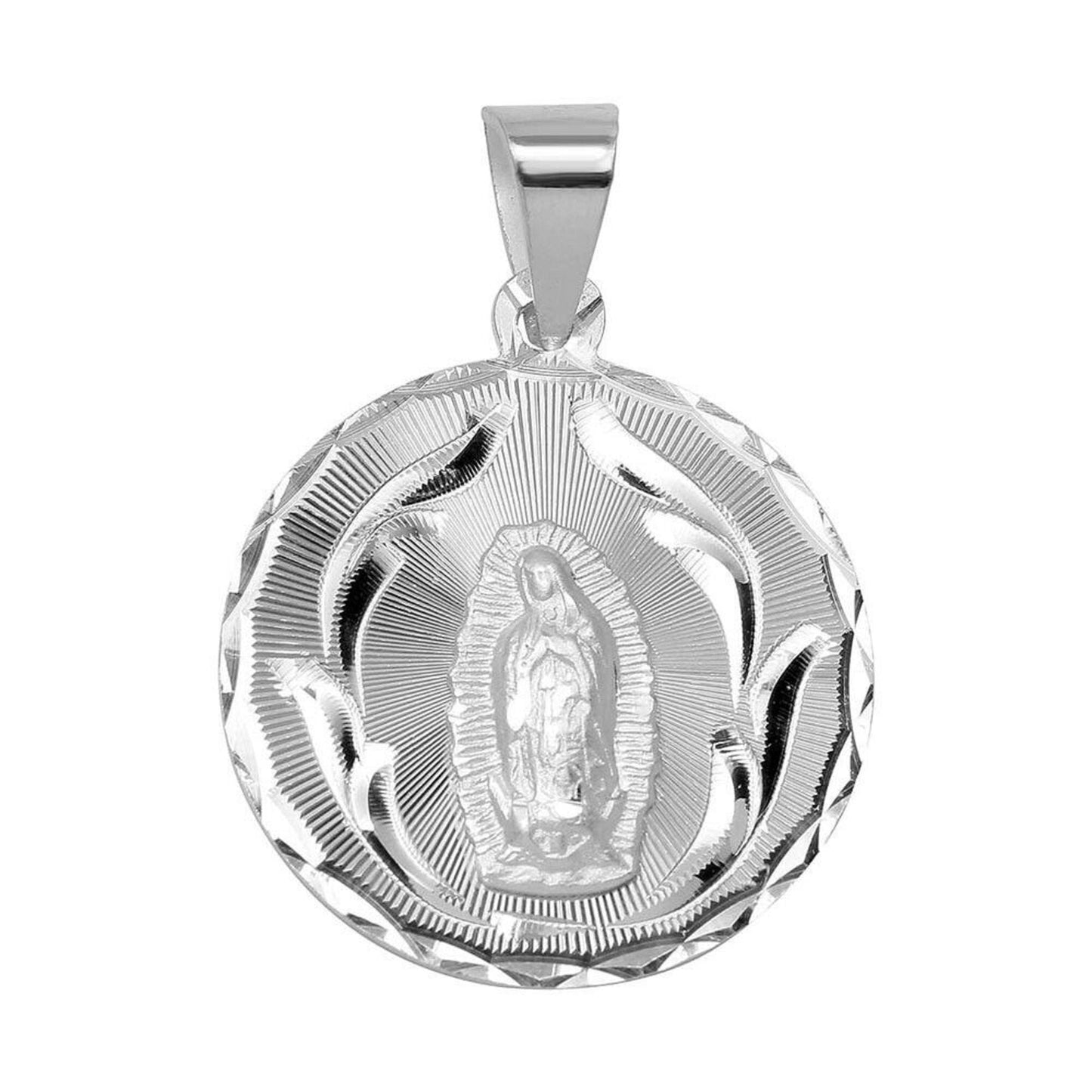 925 Sterling Silver Necklace w/ Our Lady of Guadalupe Pendant