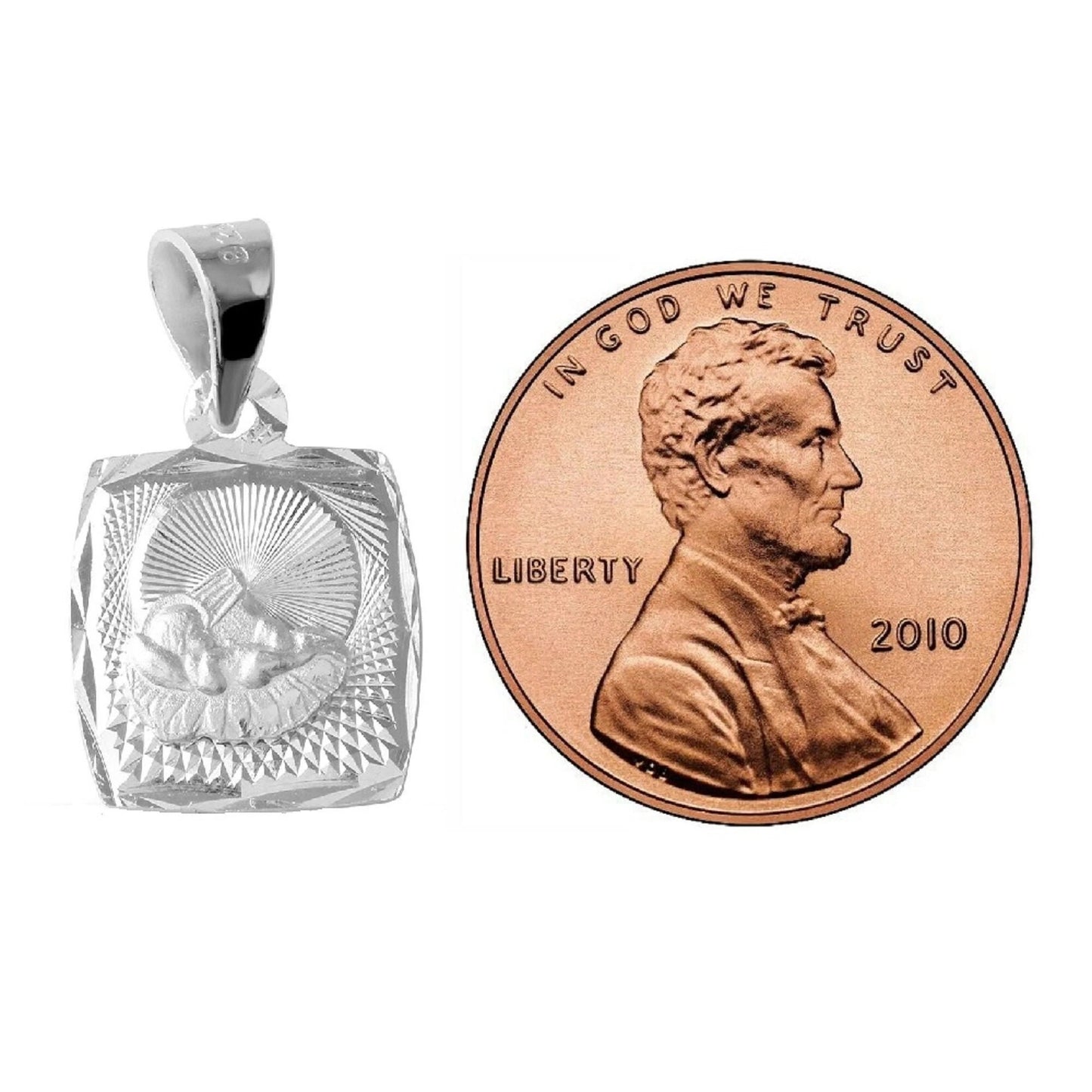 925 Sterling Silver Necklace w/ Baptism Pendant Charm