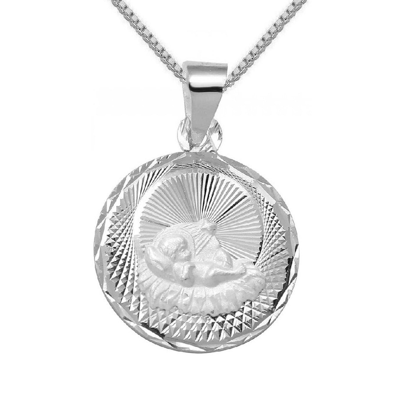 925 Sterling Silver Necklace w/ Baptism Pendant Charm