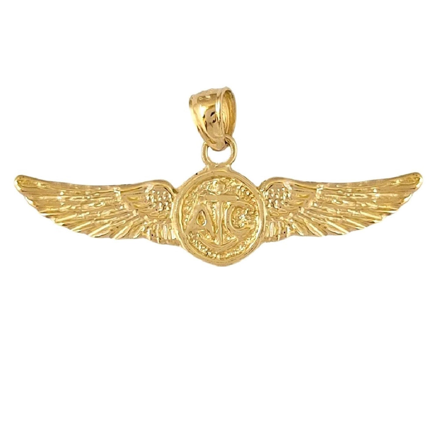 14K Yellow Gold Navy Air Crew Pendant