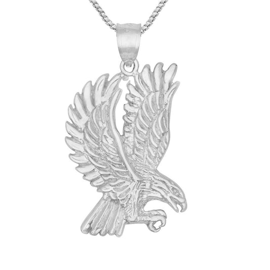 925 Sterling Silver Necklace w/ Flying Eagle Pendant