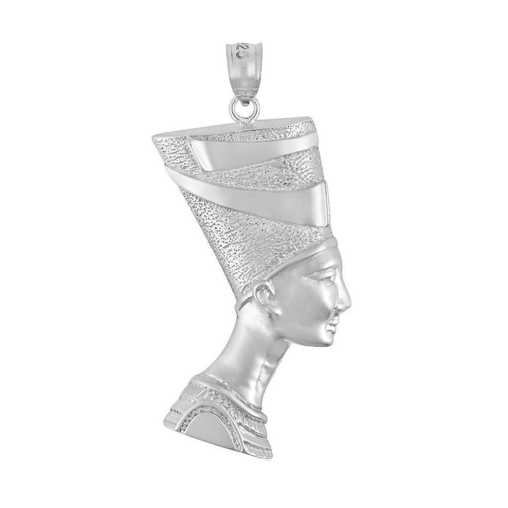 925 Sterling Silver Necklace w/ Egyptian Queen Nefertiti Pendant