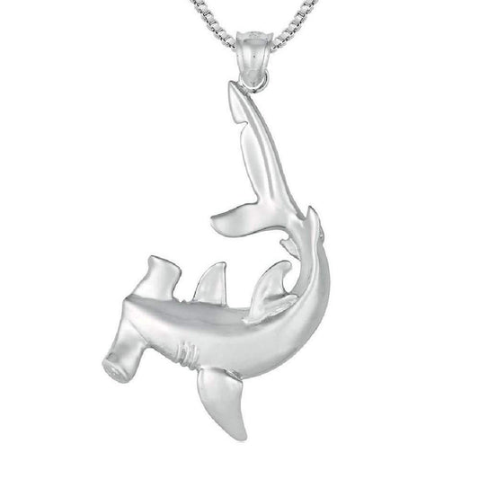 925 Sterling Silver Necklace w/ Hammerhead Shark Pendant