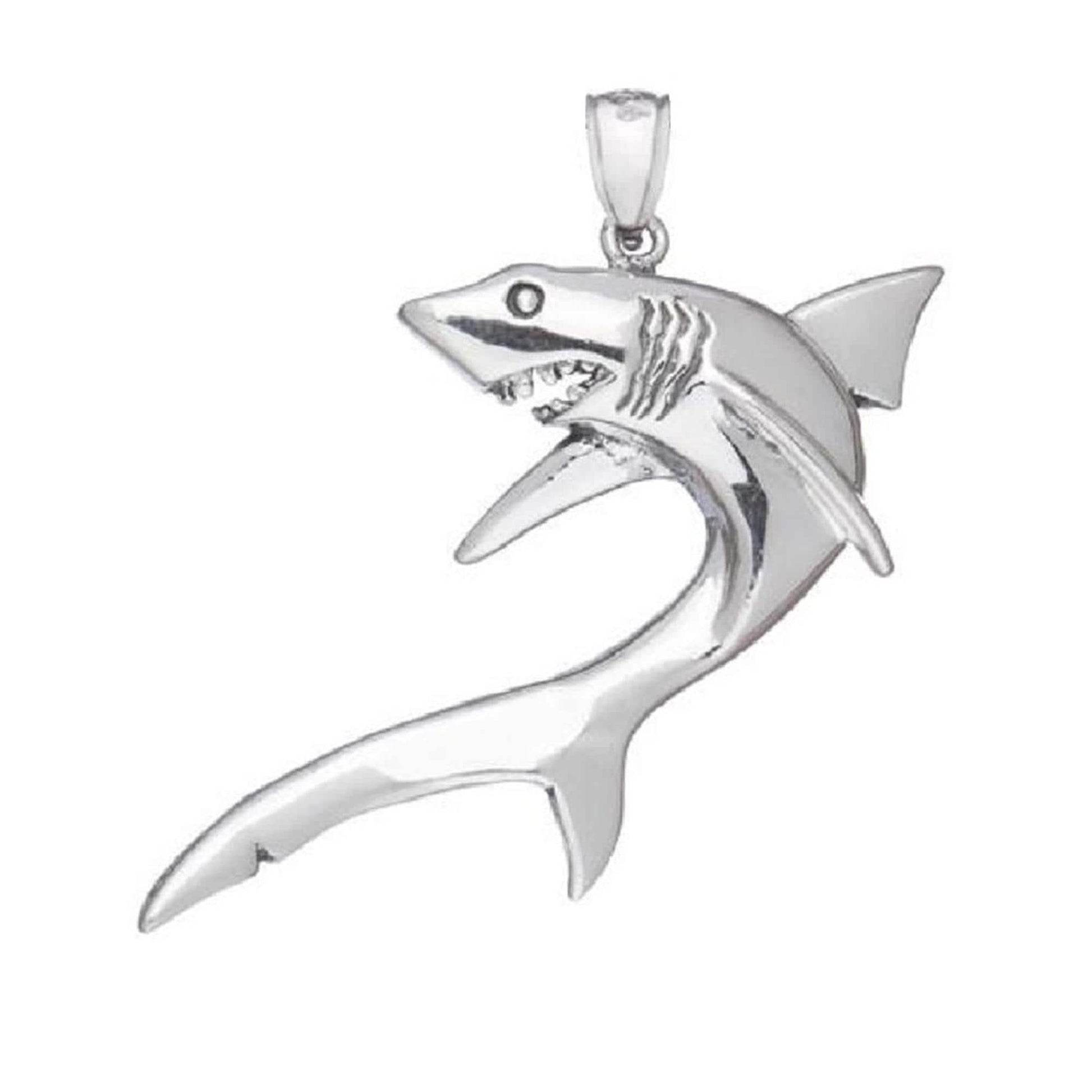 925 Sterling Silver Necklace w/ Shark Pendant