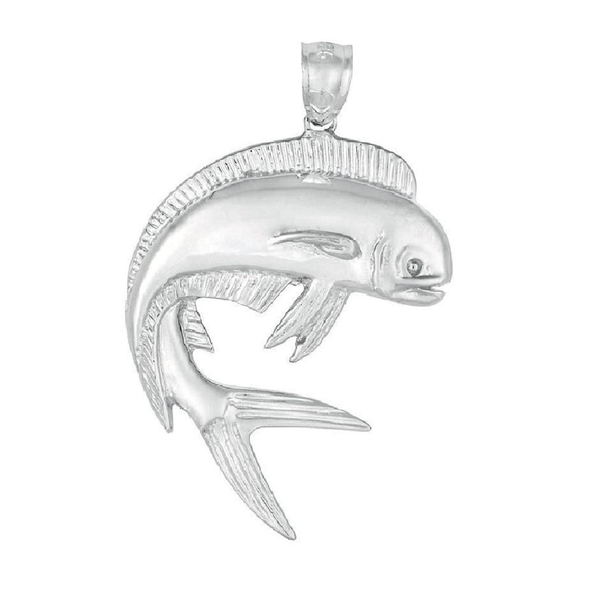 925 Sterling Silver Necklace w/ Mahi Mahi Fish Pendant