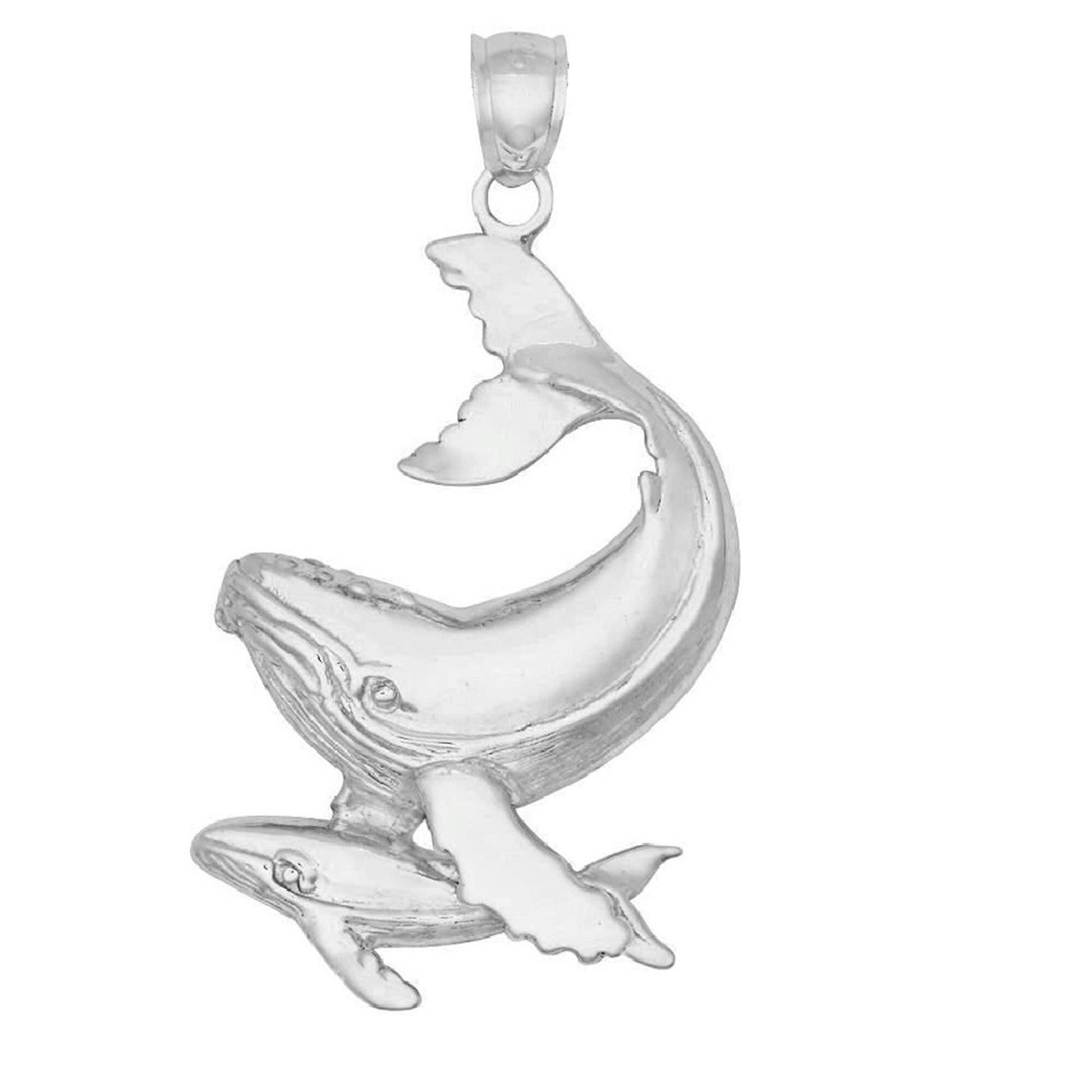925 Sterling Silver Necklace w/ Humpback Whale Pendant