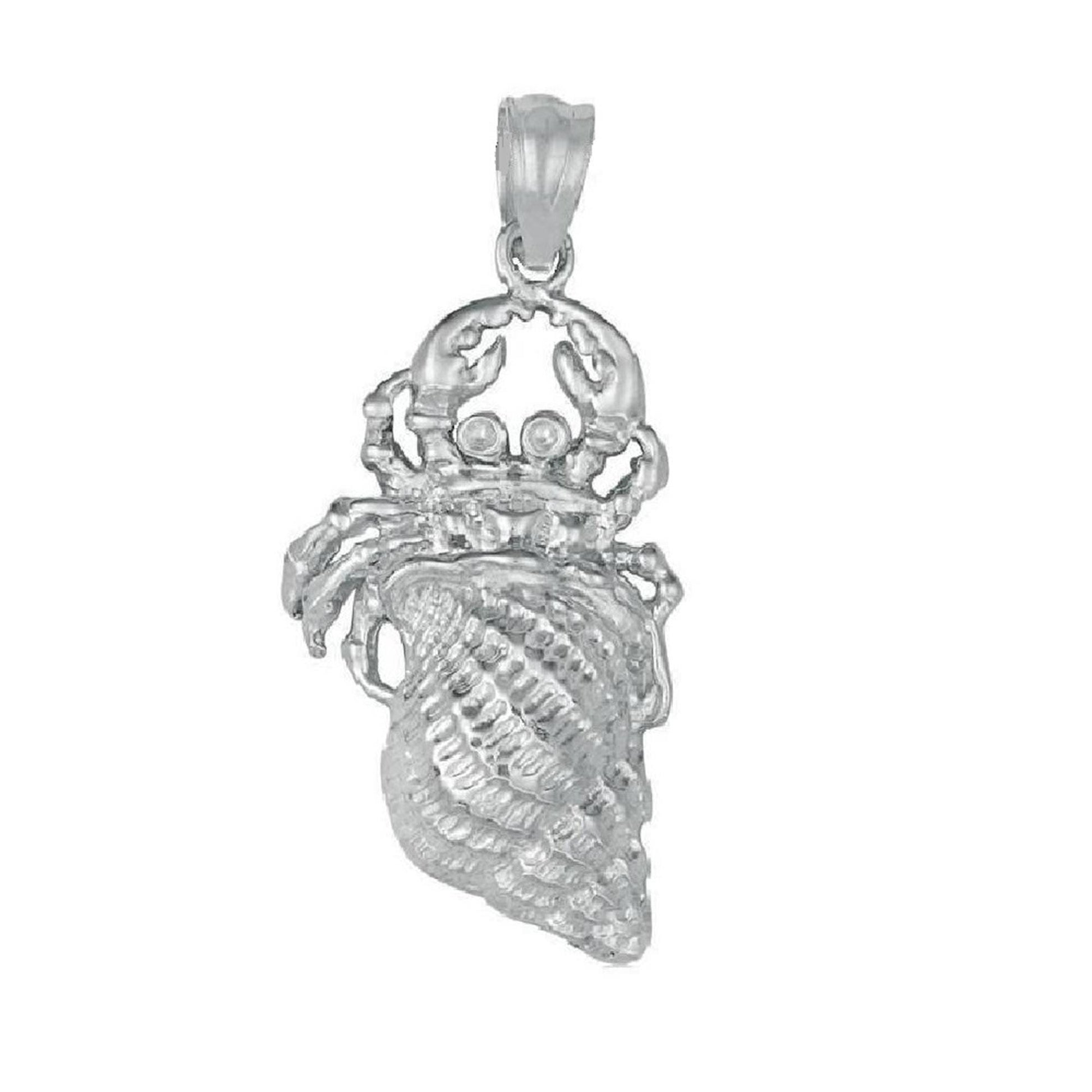 925 Sterling Silver Necklace Hermit Crab with Shell Pendant