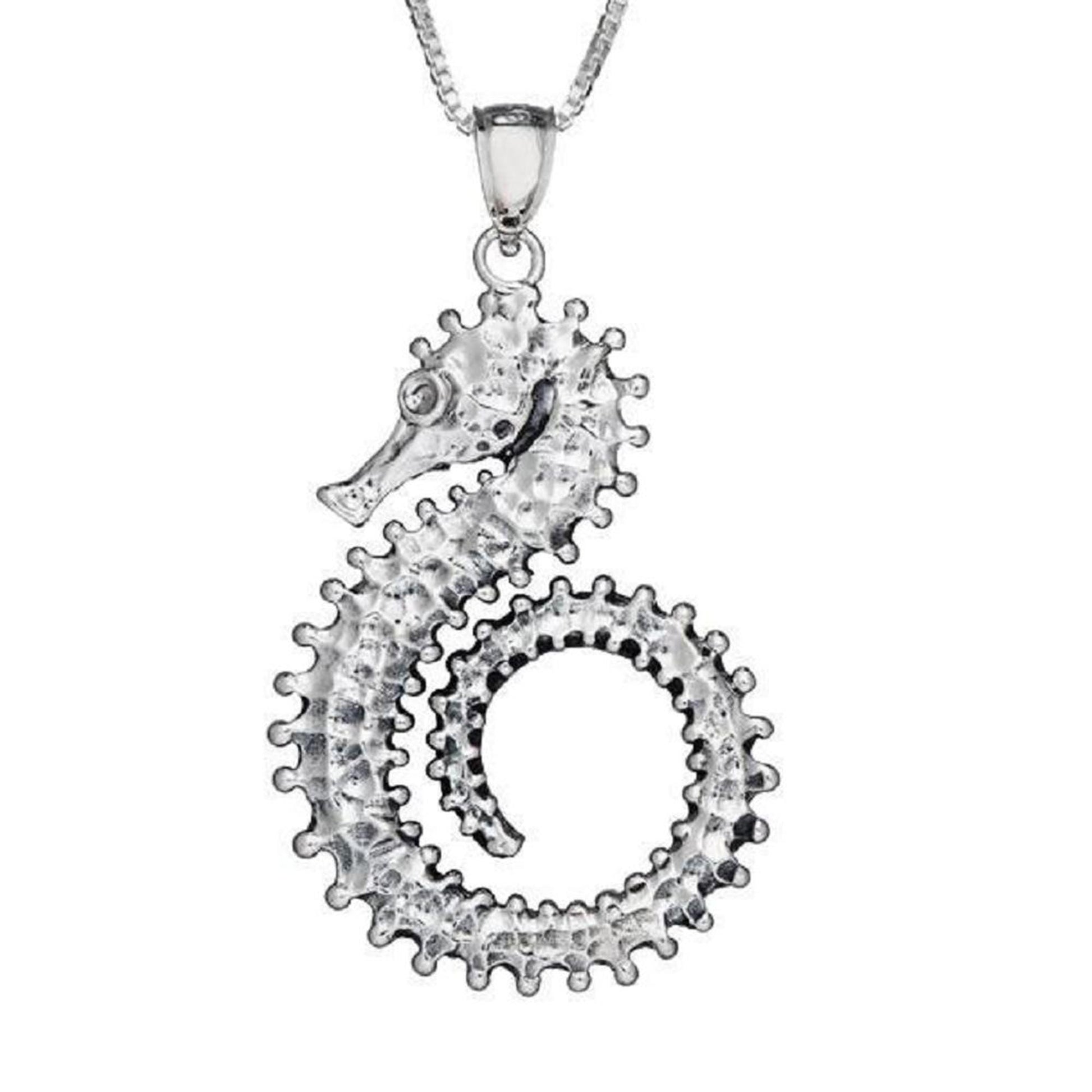 925 Sterling Silver Necklace w/ Seahorse Pendant