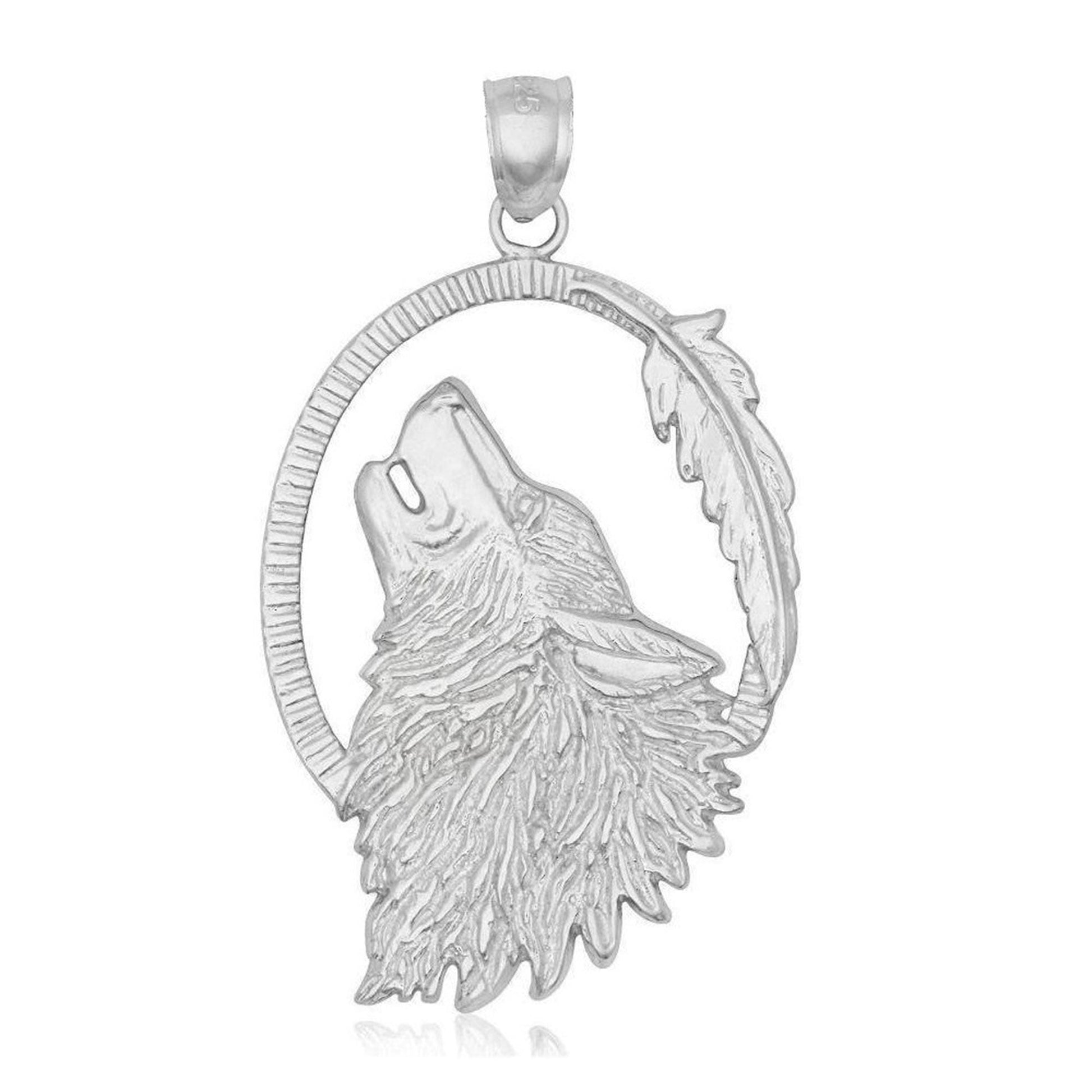 925 Sterling Silver Necklace w/ Wolf Head Pendant
