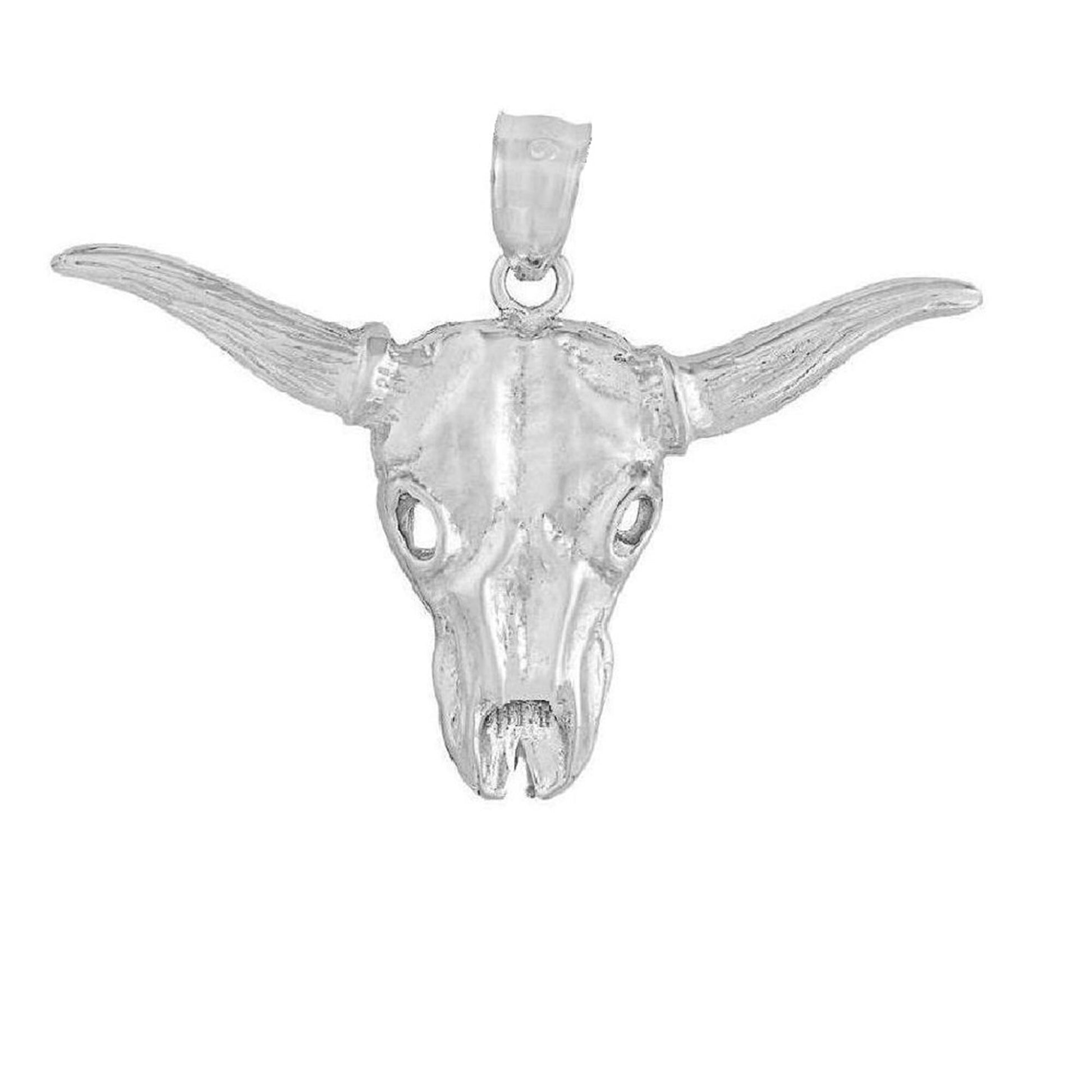 925 Sterling Silver Necklace w/ Bull Skull Pendant