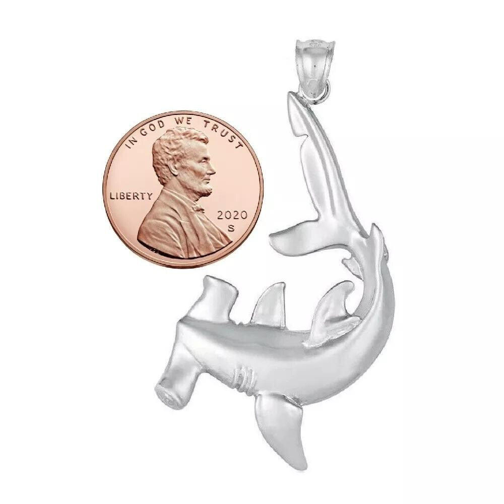 925 Sterling Silver Necklace w/ Hammerhead Shark Pendant