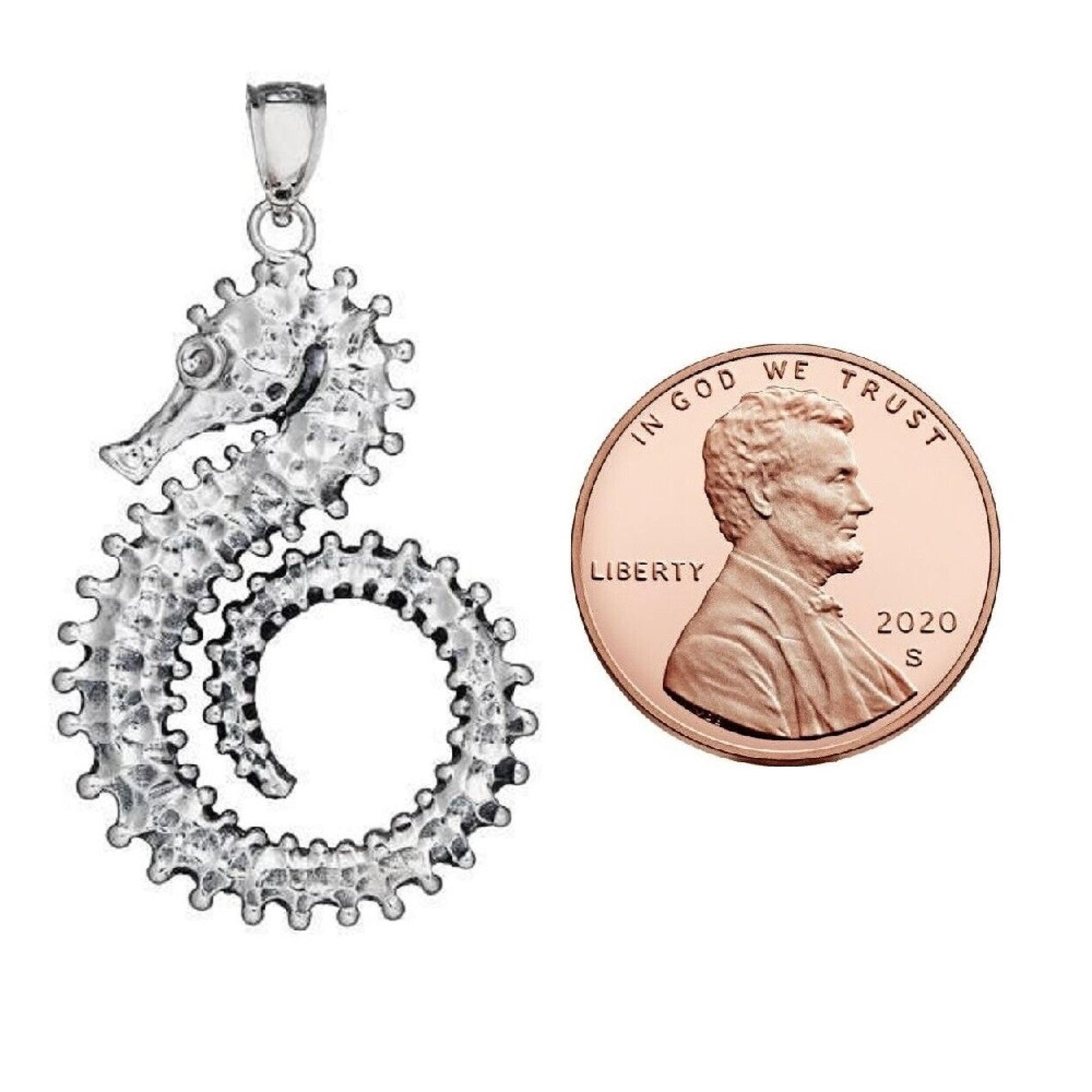 925 Sterling Silver Necklace w/ Seahorse Pendant